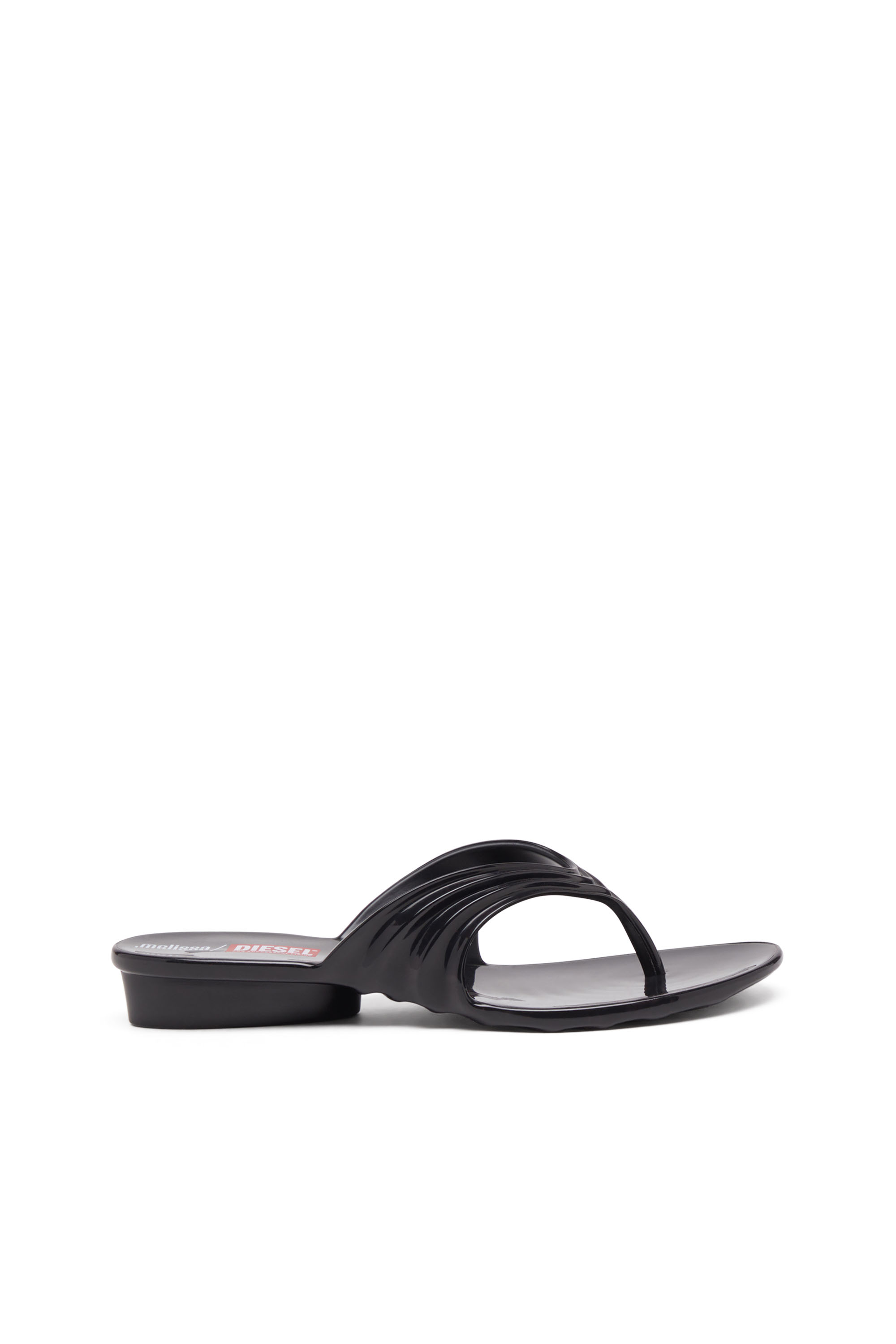 Diesel - MELISSA QUANTUM THONG, Damen Künstlerisch gestaltete Flip-Flops aus Melflex® in Schwarz - 1