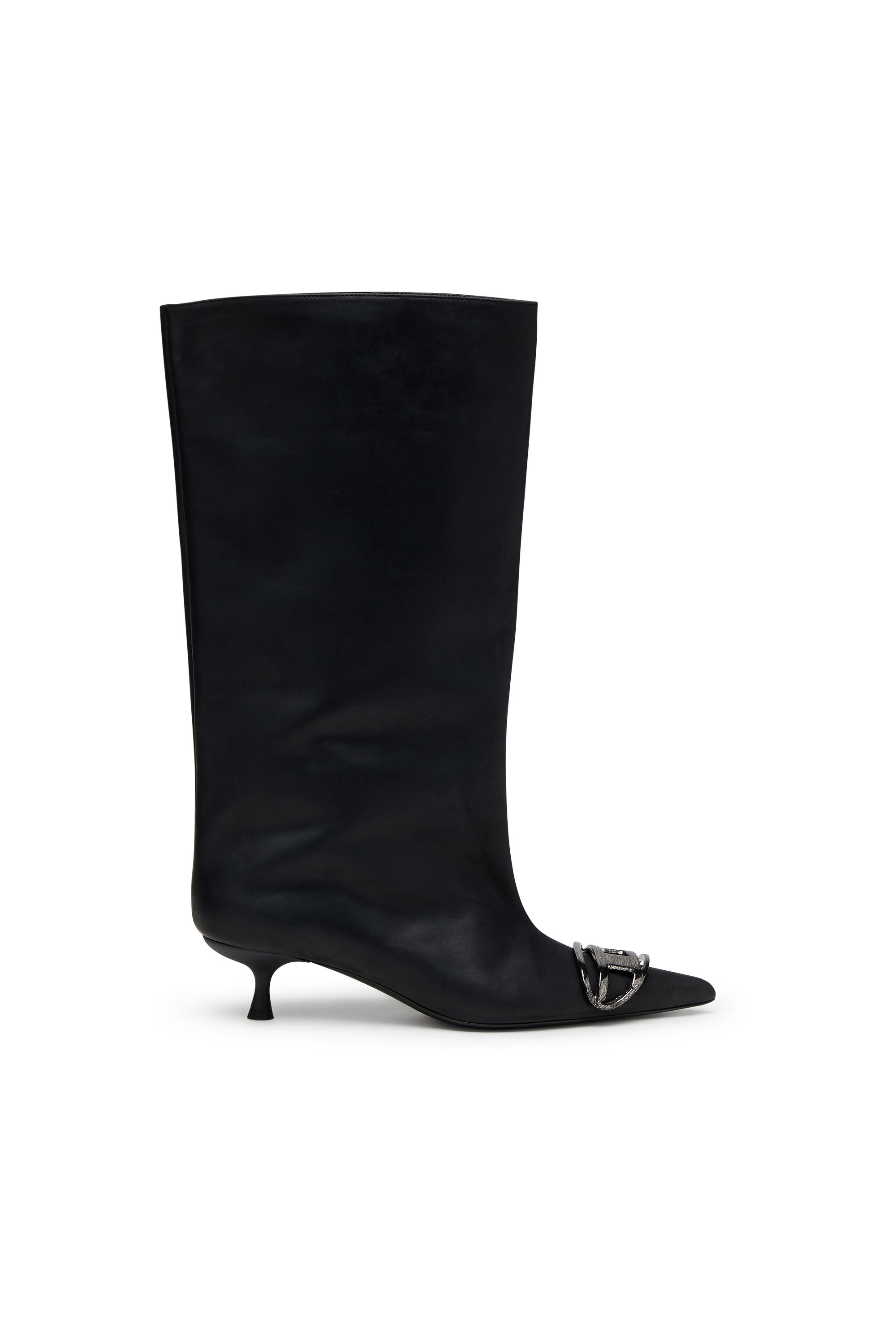 Diesel - D-VENUS 40 KB TUBE, Damen Kniehohe Stiefel aus Fettleder in Schwarz - 1