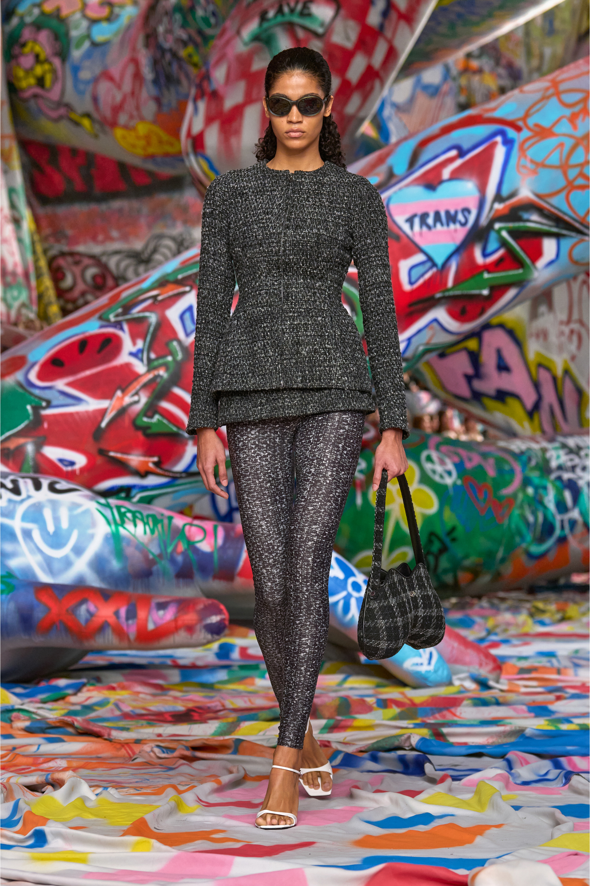 Diesel - P-HOUR, Damen Bouclé-Rock mit Leggings in Schwarz - 6