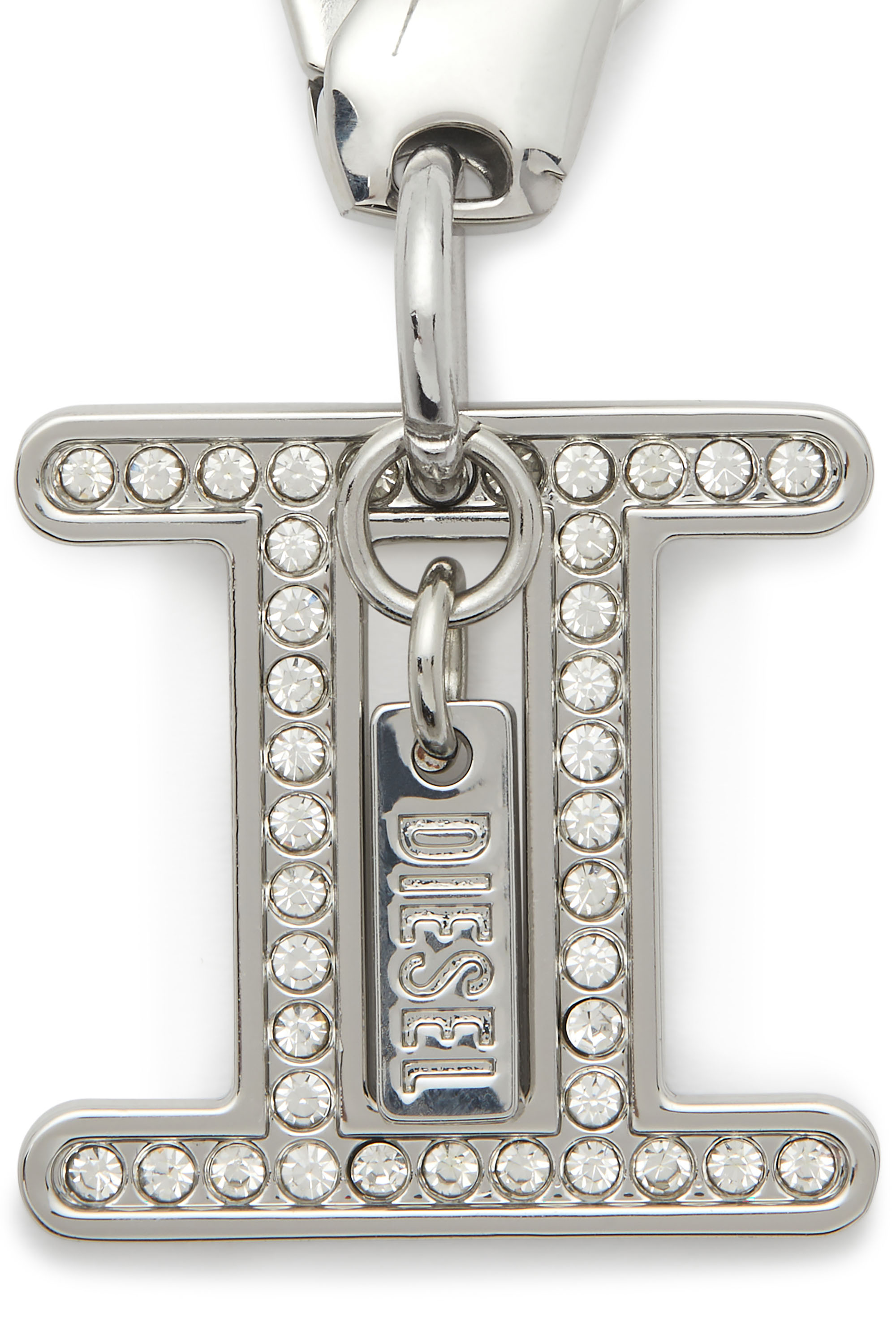 Diesel - CHARM GEMINI, Unisex Metall-Zwillinge-Anhänger mit Strasssteinen in Silber - 2