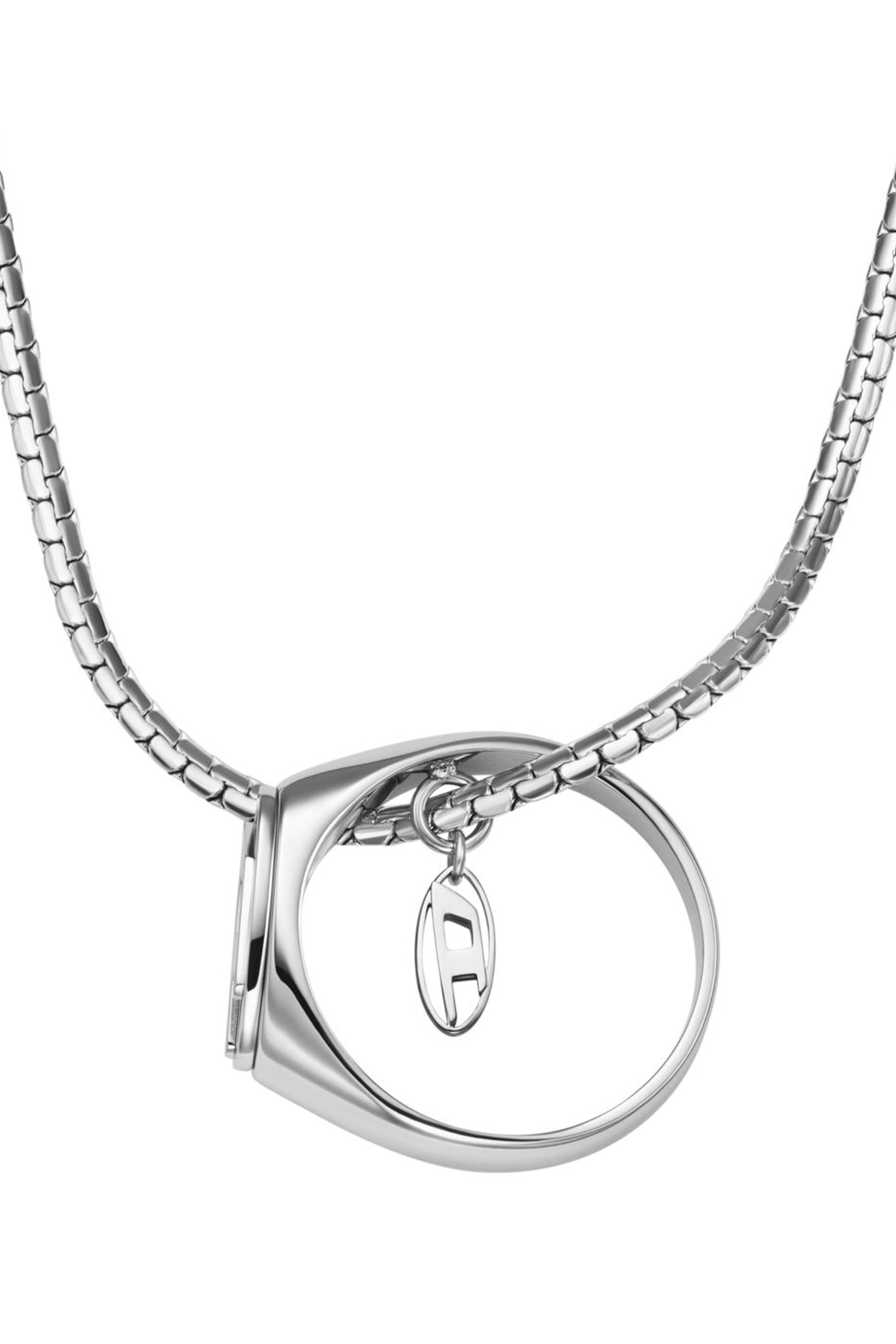 Diesel - DX1644040 JEWELLERY, Unisex Anhänger-Halskette aus Edelstahl in Silber - 3
