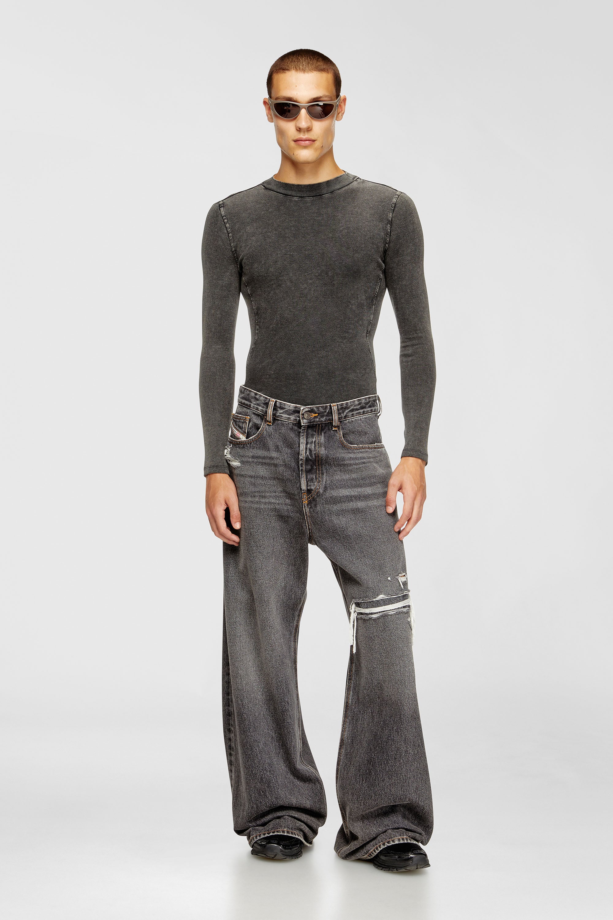 Diesel - Herren Relaxed Jeans D-Rise 007F6, Schwarz/Dunkelgrau - 1