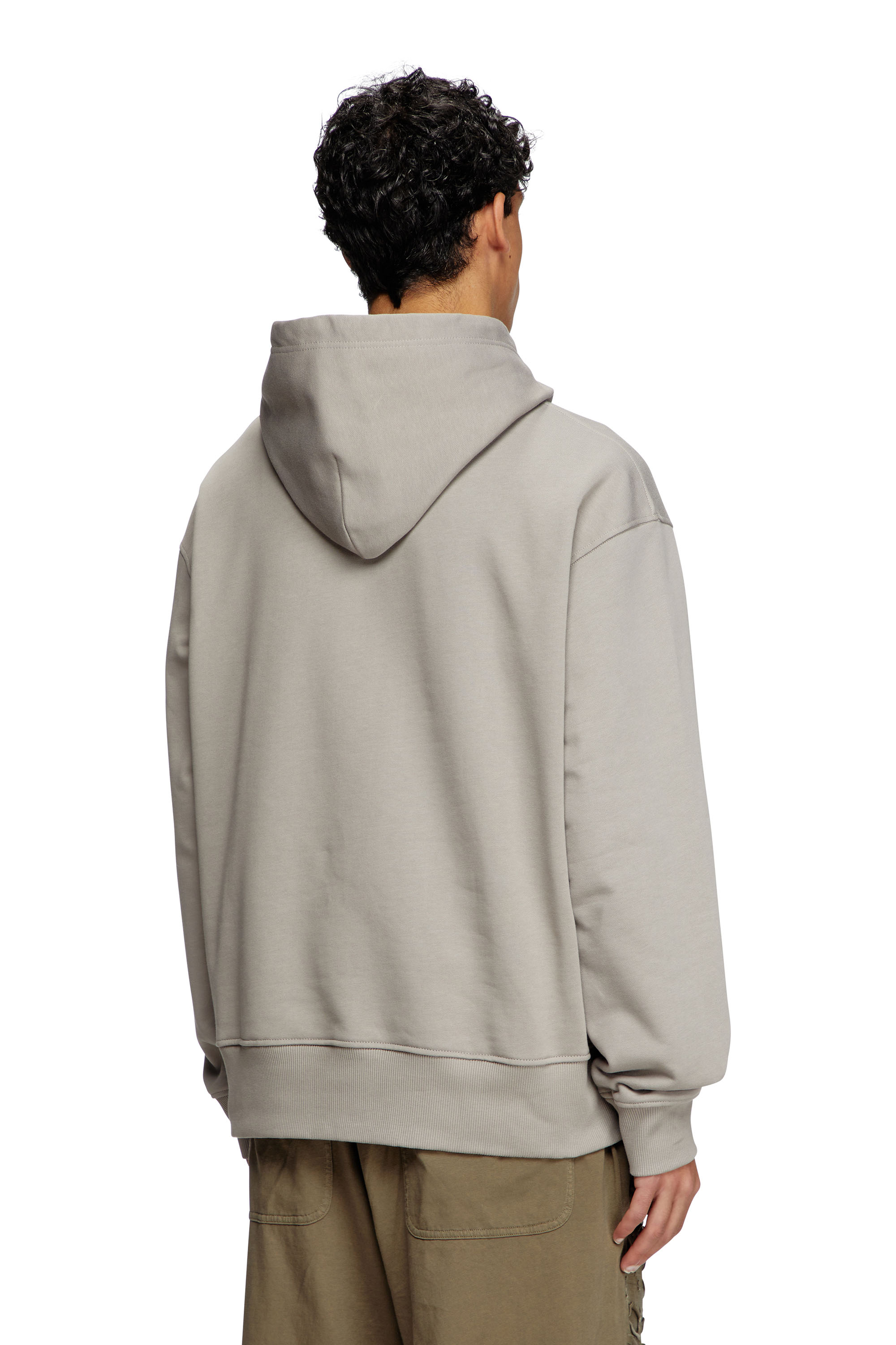 Diesel - S-MACS-HOOD-OD, Herren Hoodie in Übergröße mit Metallic-Logo in Grau - 4