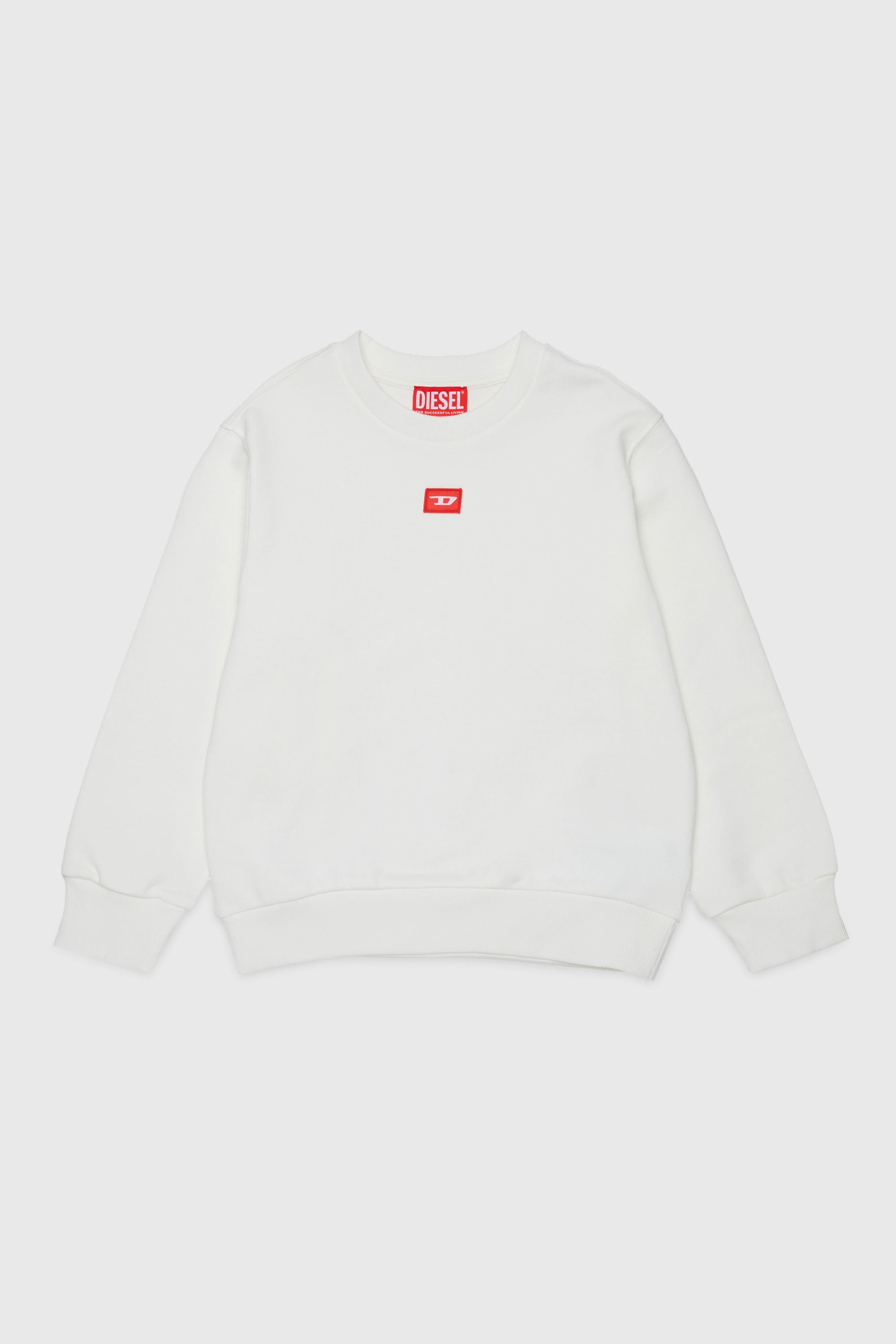 Diesel - SXGIN OVER, Unisex Sweatshirt mit kleinem Logo-Aufn&auml;her in Wei&szlig; - 1