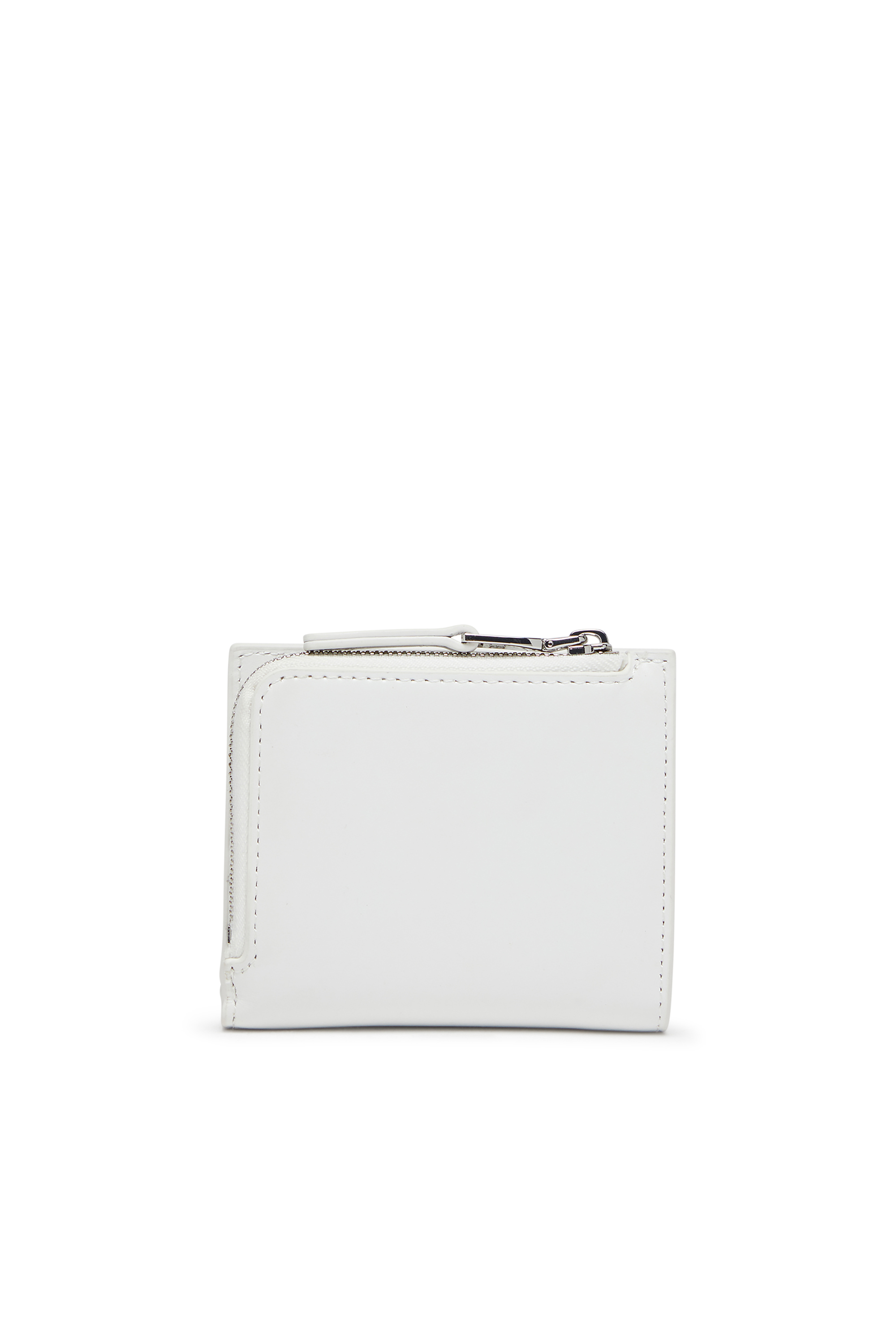 Diesel - 1DR BI FOLD ZIP L, Damen Faltportemonnaie aus Leder in Weiß - 2