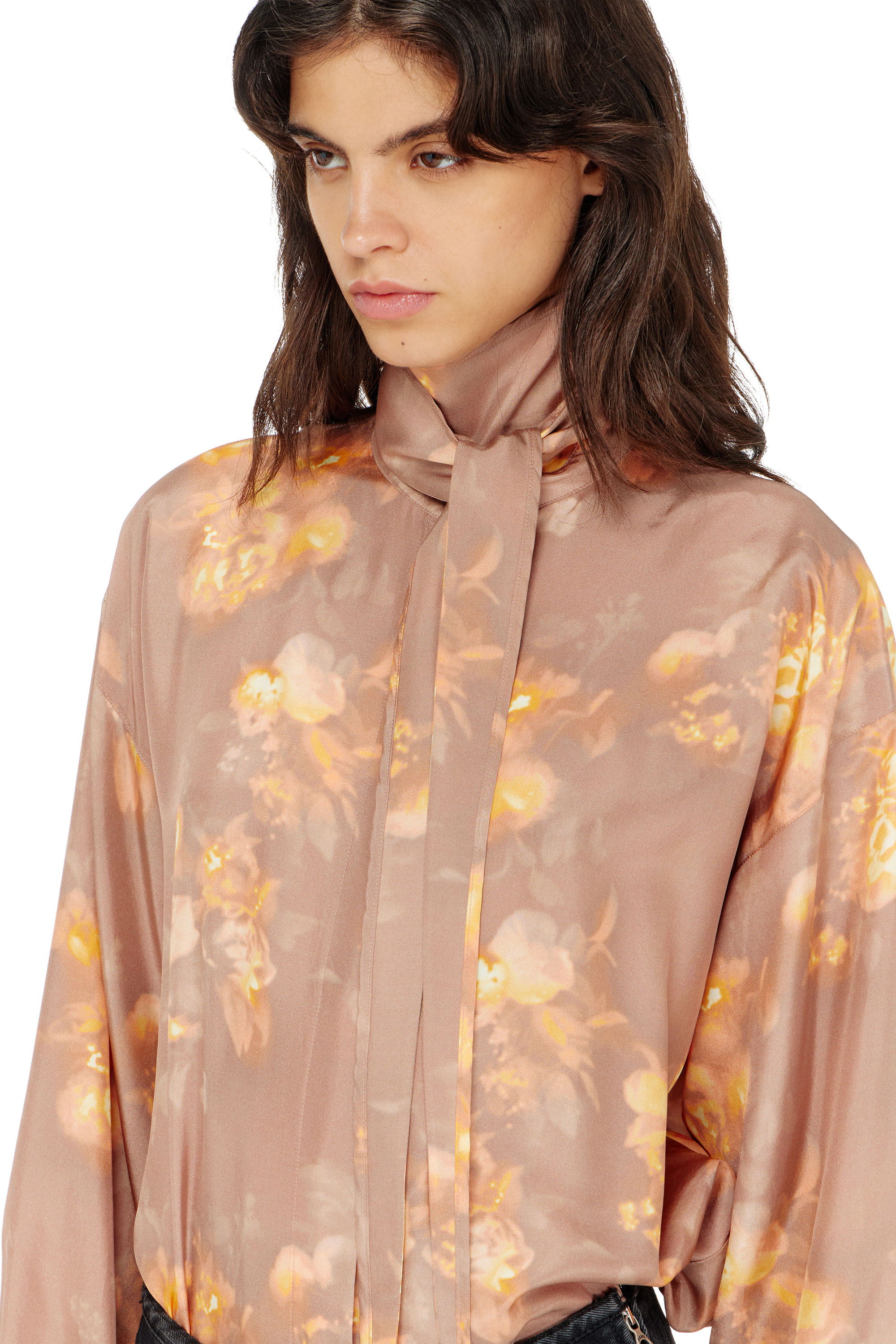Diesel - C-ALLAS-T1, Damen Hemd aus habotai-seide mit blumenprint in null - 5
