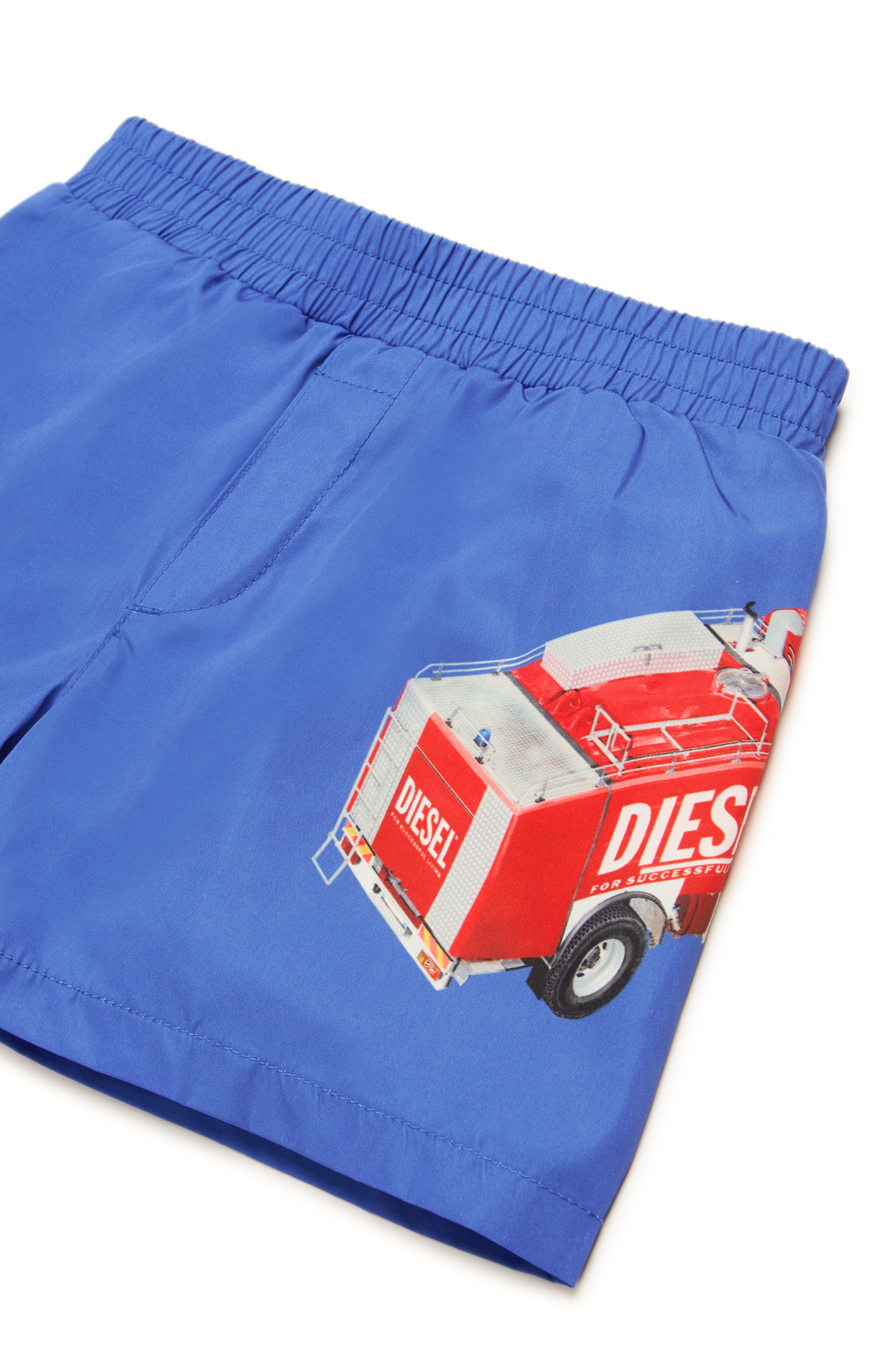 Diesel - MIPERRIB, Herren Badeshorts mit Feuerwehrauto-Print in Blau - 3