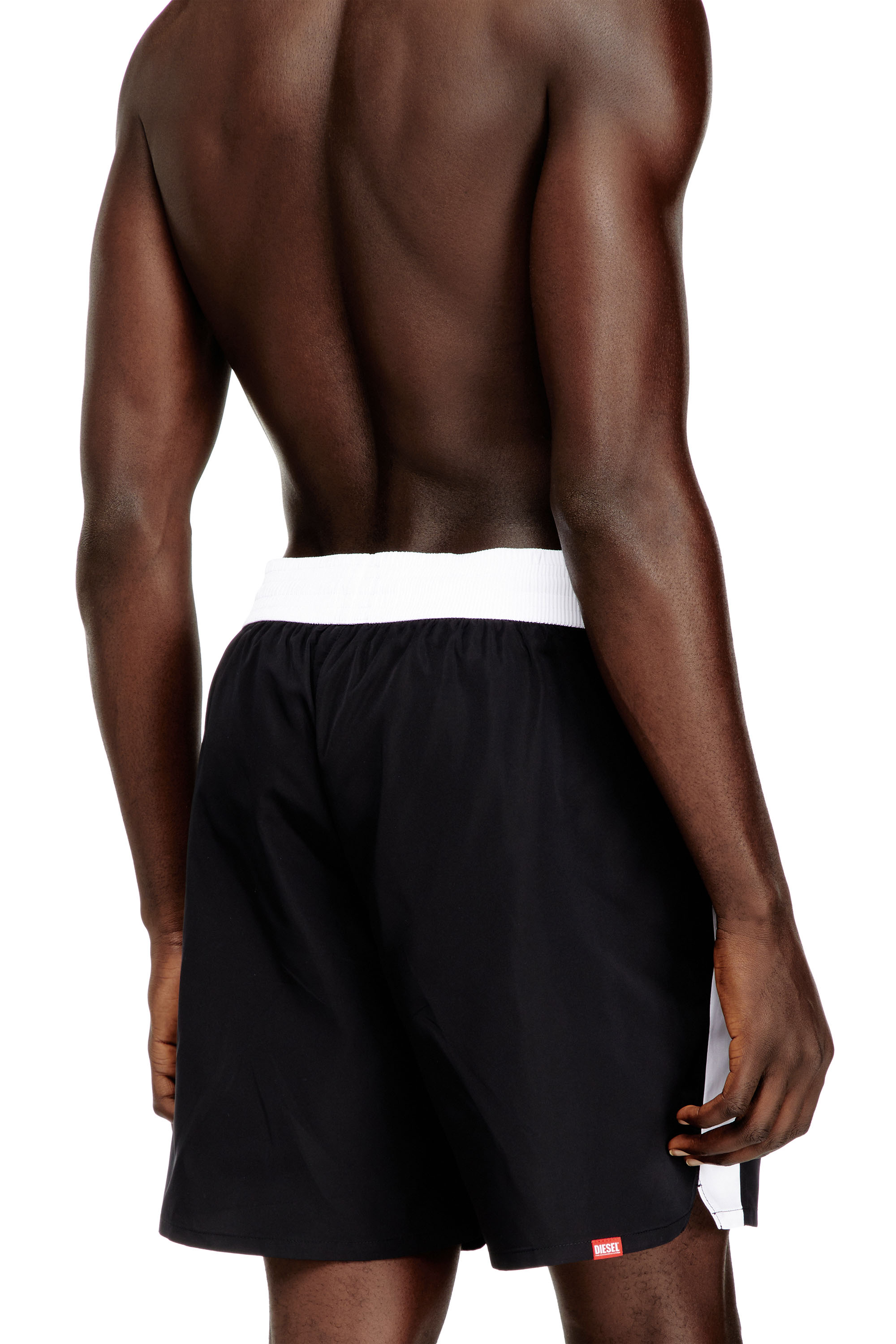 Diesel - BOXER-46-D-POP, Herren Badeshorts mit kontrastierendem Bund in Schwarz - 3