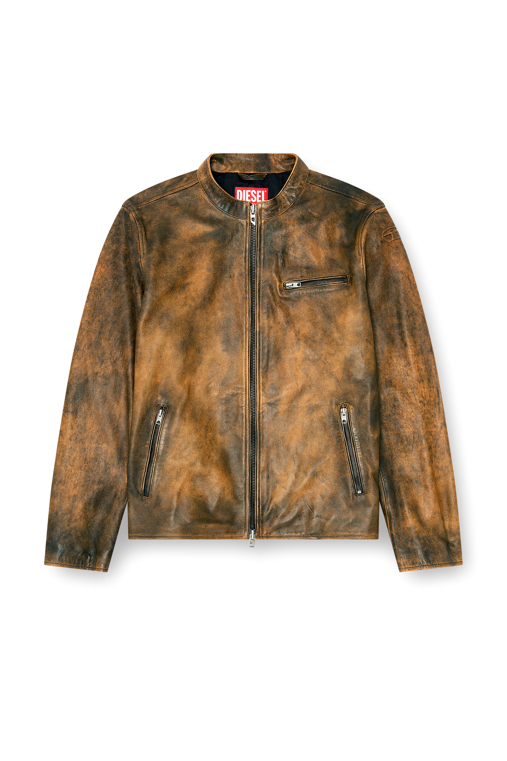 Diesel - L-ZAD-KNCZ, Herren Biker jacket aus behandeltem Leder in null - 3