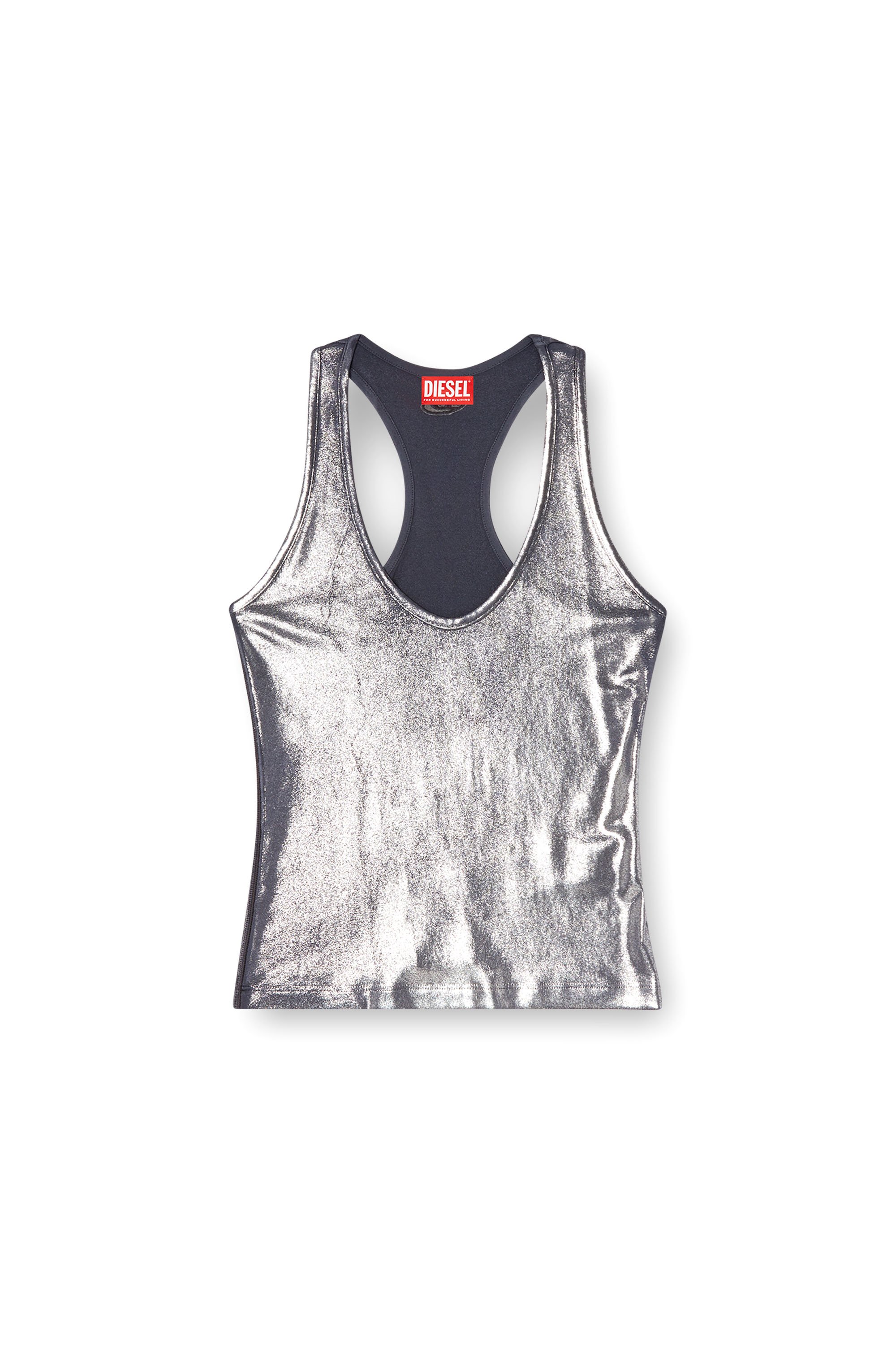 Diesel - T-AMA, Damen Metallic-Tanktop in Blau - 4