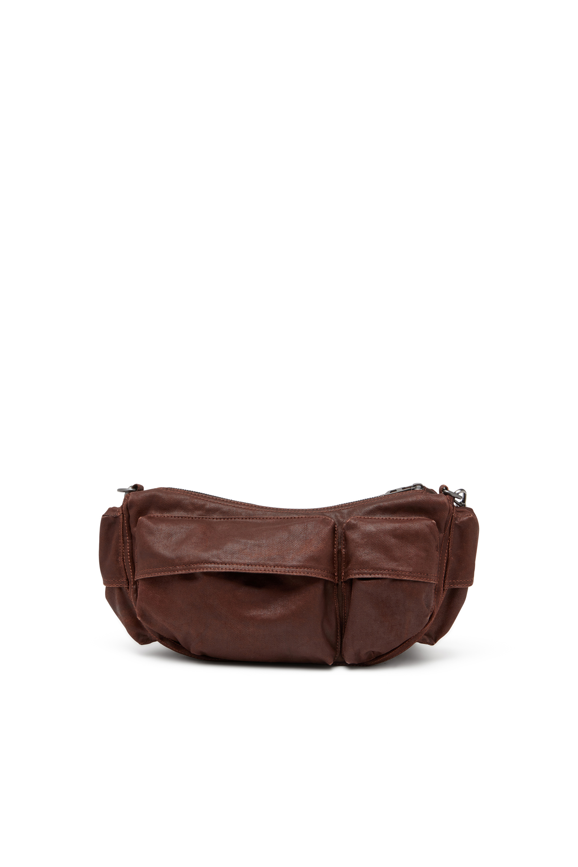 Diesel - MULTI-PKTS SHOULDER BAG X, Unisex Multi-Pkts - Baumwolltasche mit mehreren Taschen in Braun - 3