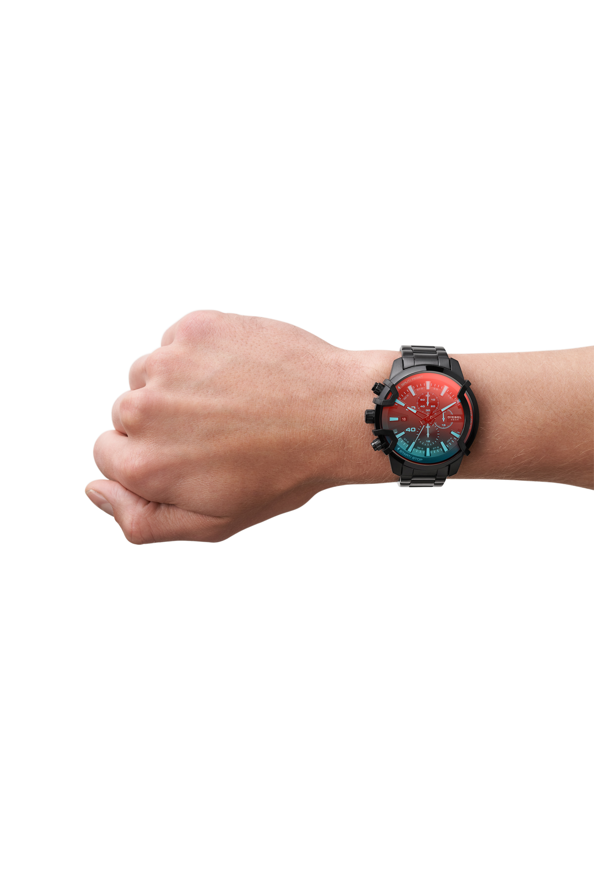 Diesel - DZ4578, Man's Griffed Chronograph Stainless Steel Watch in Black - 4