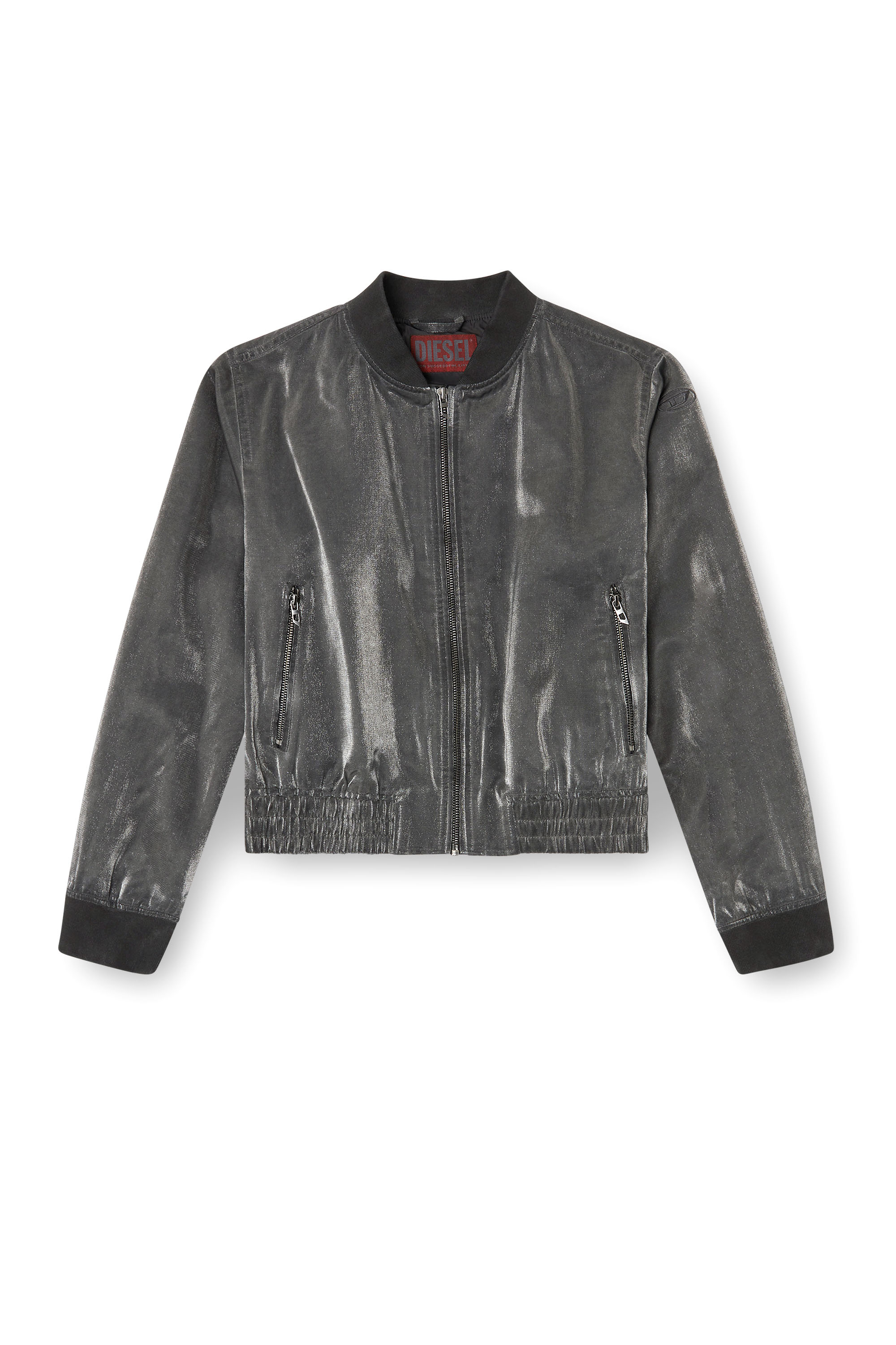 Diesel - G-HOST, Woman's Satin bomber jacket in Dark grey - 3