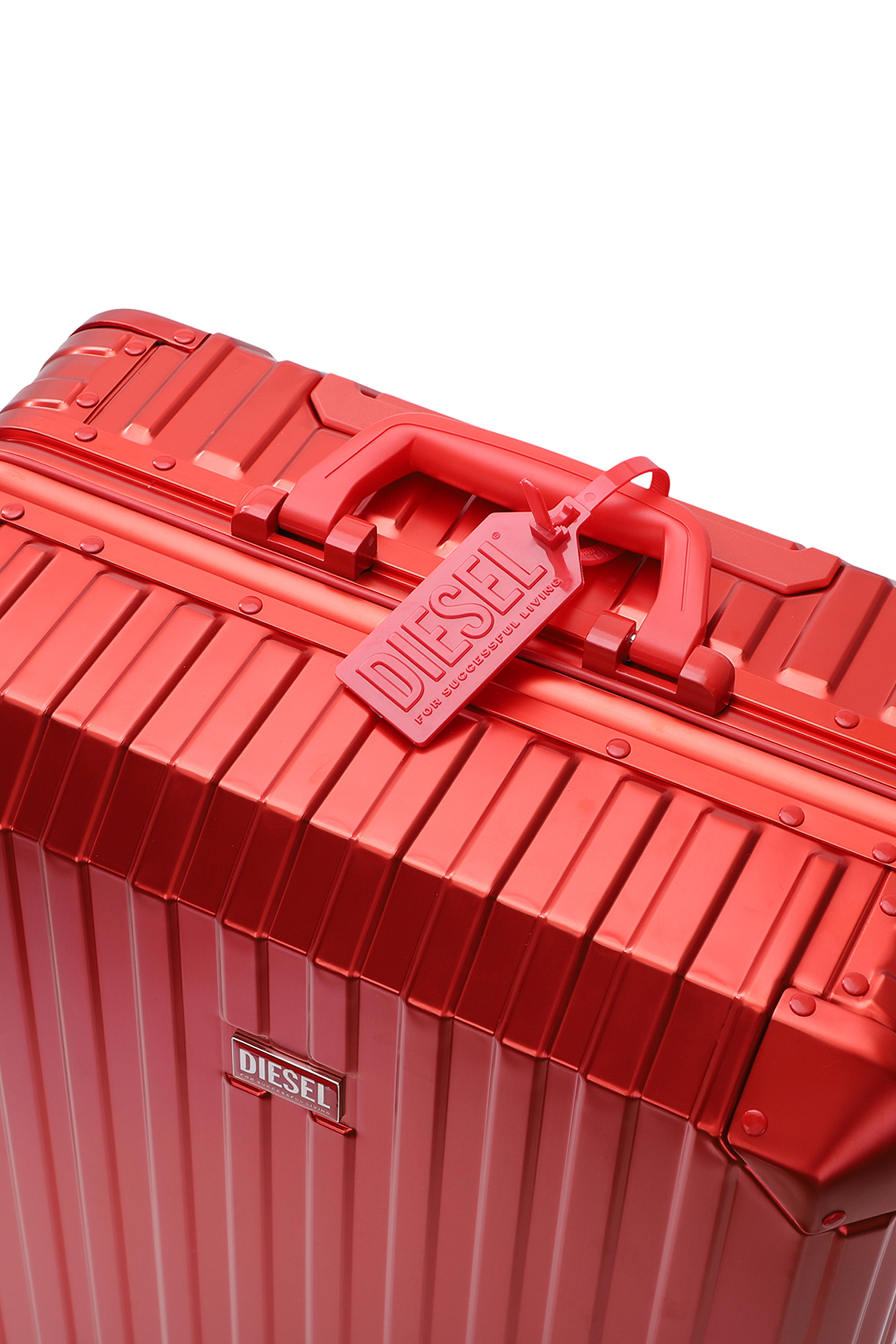 Diesel - DIESEL ALUMINUM TROLLEY- DSL002, Unisex Koffer aus Aluminium Gr&ouml;&szlig;e M in Rot - 2