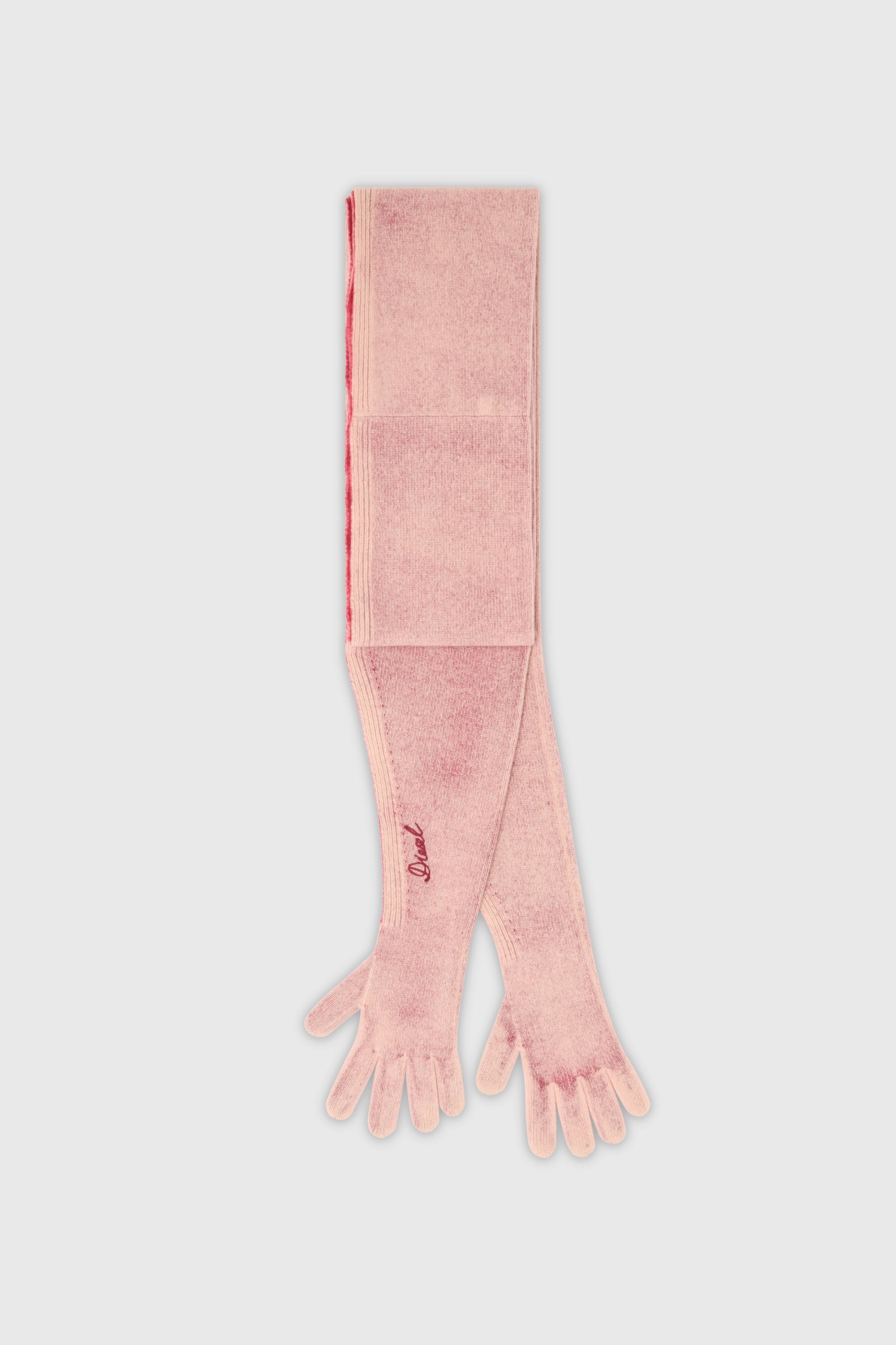 Diesel - K-EVIN, Unisex Hybrider Handschuh-Schal aus zweifarbiger Wolle in Rosa - 1