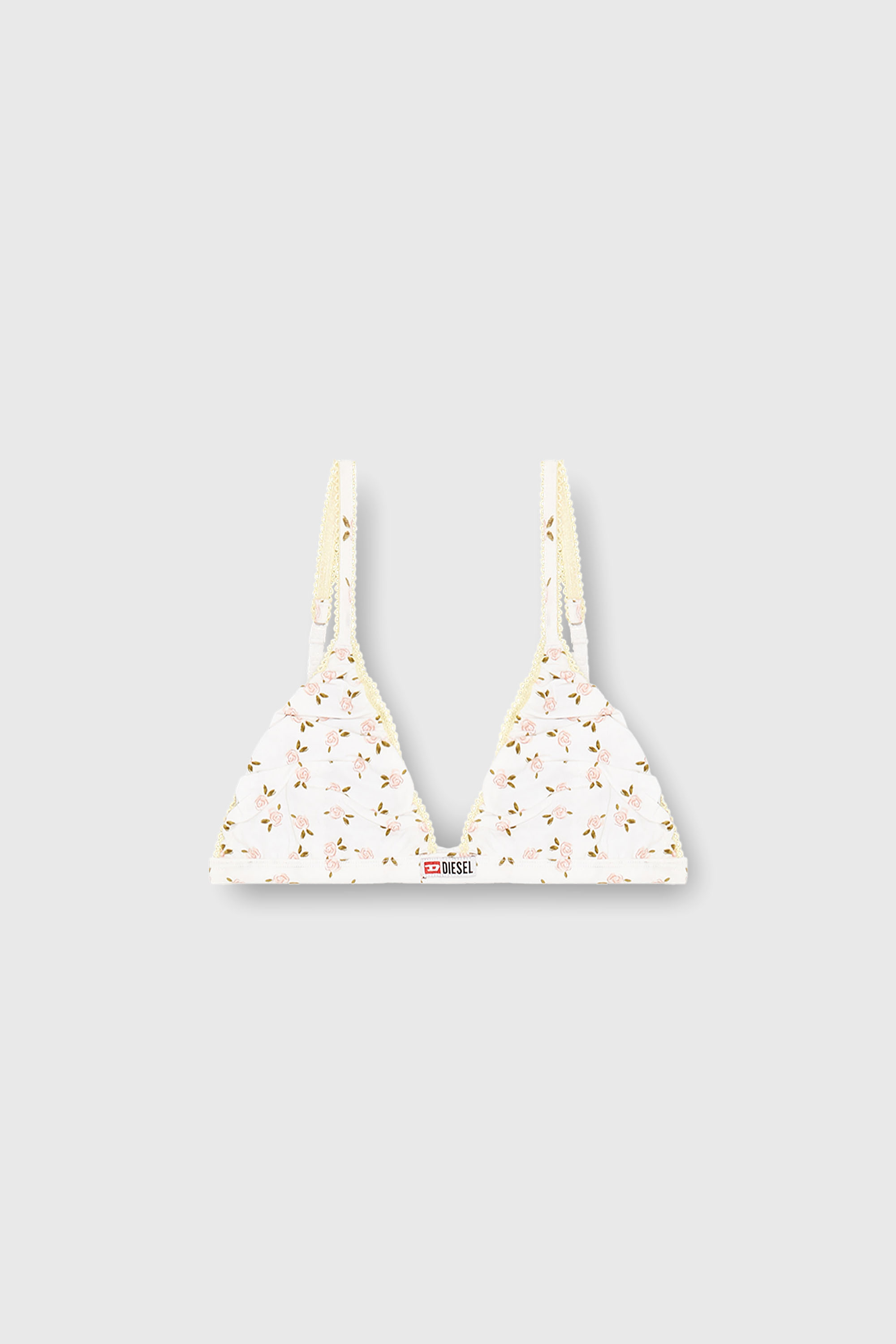 Diesel - JANA-D-CORE, Damen Triangel-BH aus Baumwolle mit all-over Blumenprint in Wei&szlig; - 2