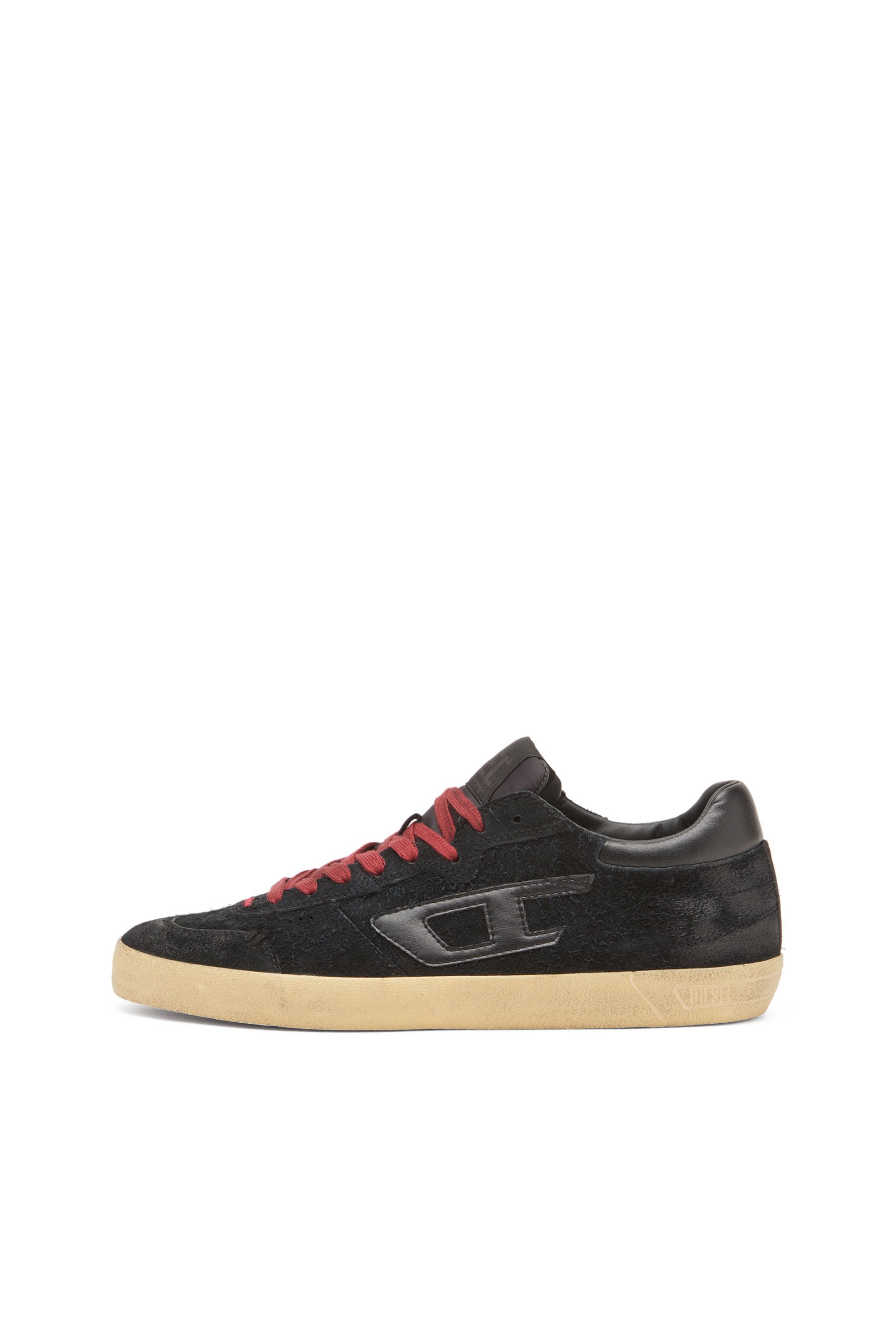 Diesel - S-LEROJI LOW, Herren S-Leroji-Distressed-Sneakers aus haarigem Veloursleder in Schwarz - 8