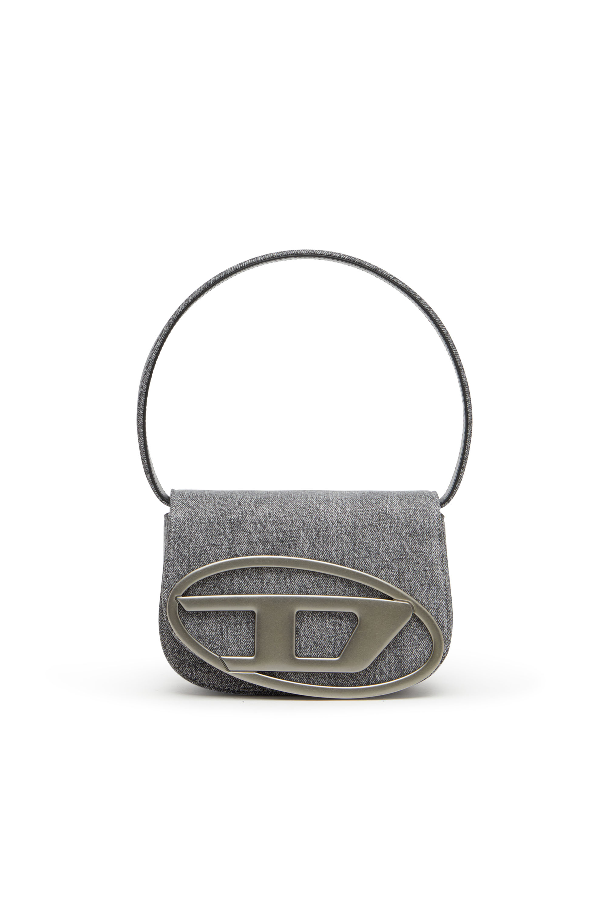 Diesel - 1DR, Damen Iconic shoulder bag in stonewashed denim in Schwarz - 1