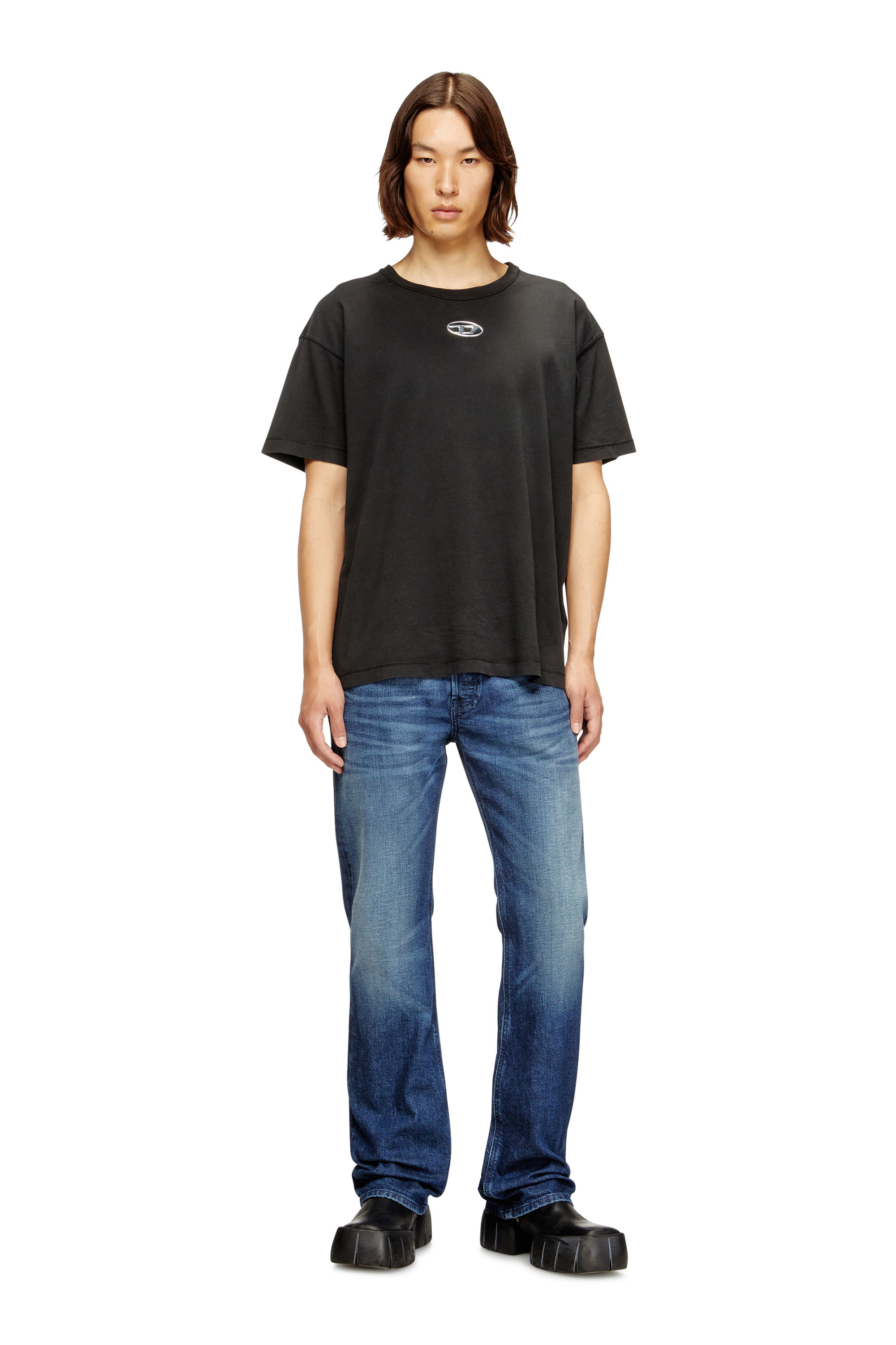Diesel - T-NORM-IOD, Herren Light cotton T-shirt with metallic Oval D logo in Schwarz - 2