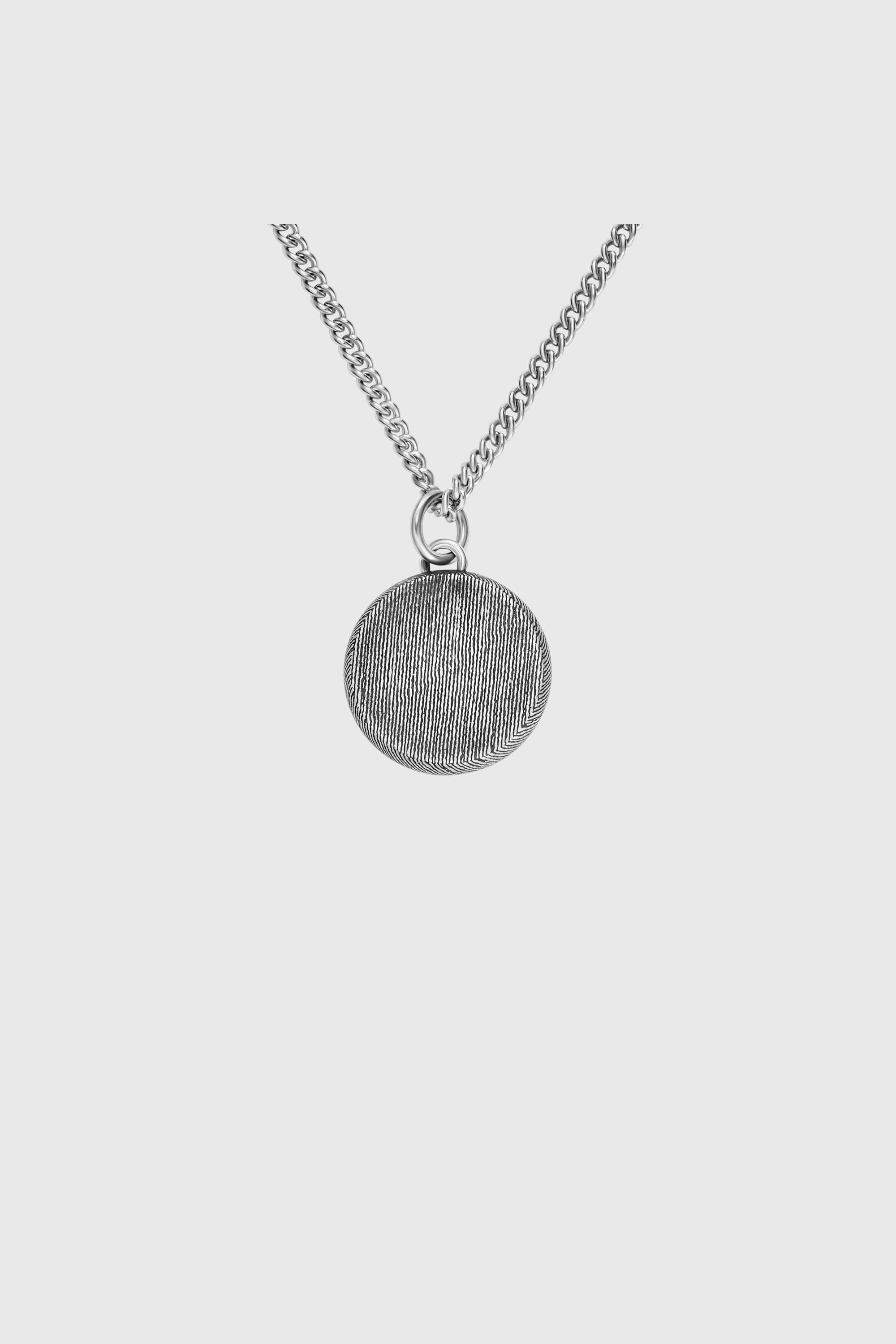 Diesel - DX1738040, Unisex Halskette aus Edelstahl mit Anh&auml;nger und Denim-Textur in Silber - 3