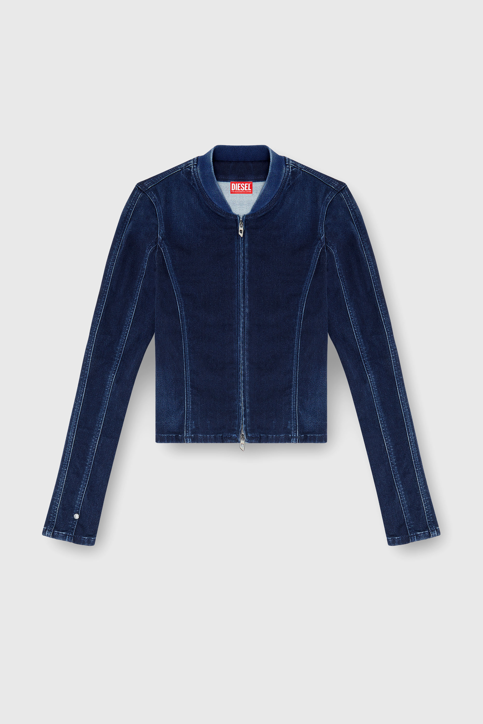 Diesel - DE-GARY-D JOGG, Damen Cropped jacket aus JoggJeans in Dunkelblau - 2