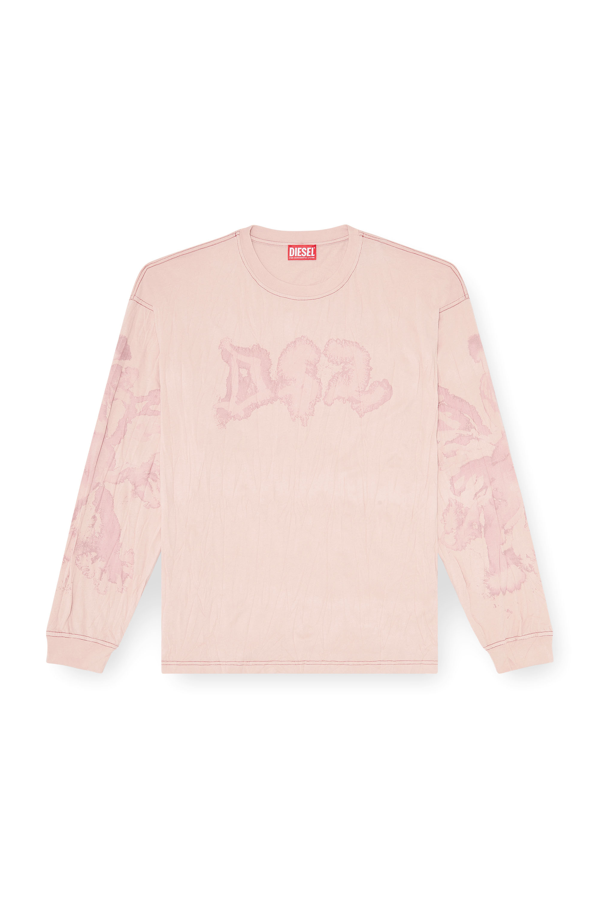 Diesel - T-BOXT-LS-AA4, Herren Locker long sleeve tee mit blotched print in Rosa - 3