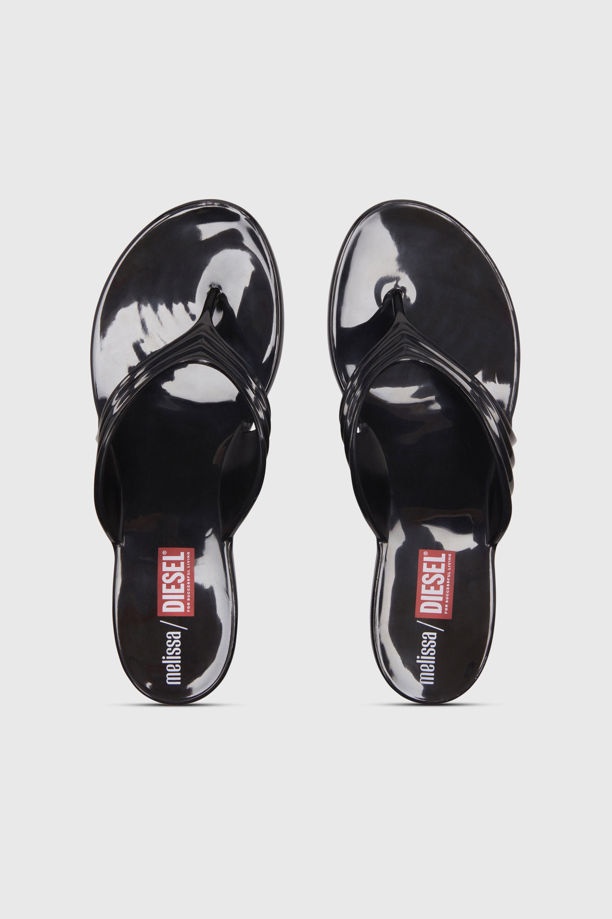 Diesel - MELISSA QUANTUM THONG, Woman's Sculptural flip-flops in Melflex&reg; in Black - 4