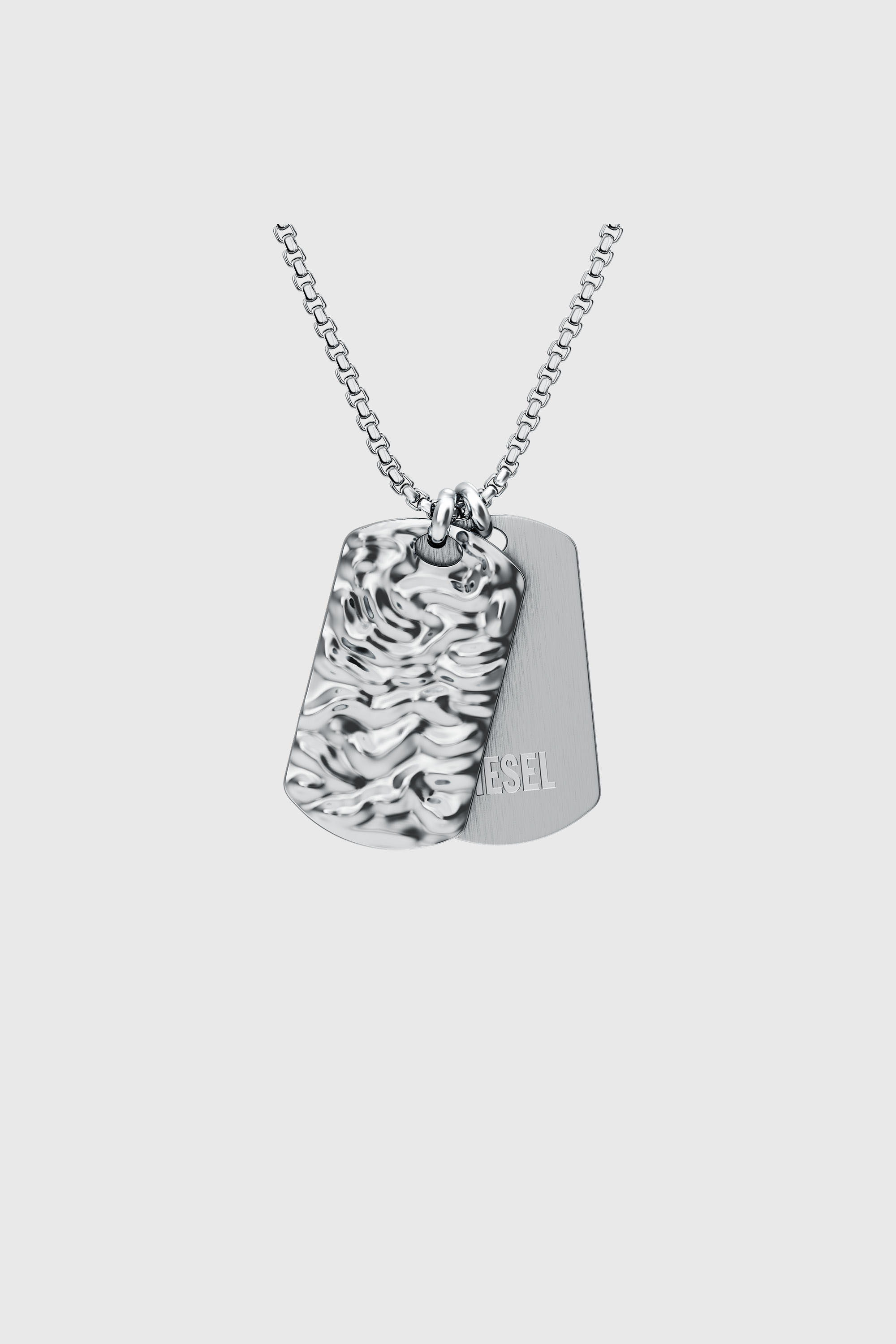 Diesel - DX1735040, Unisex Dog-Tag-Halskette aus Edelstahl in Silber - 2
