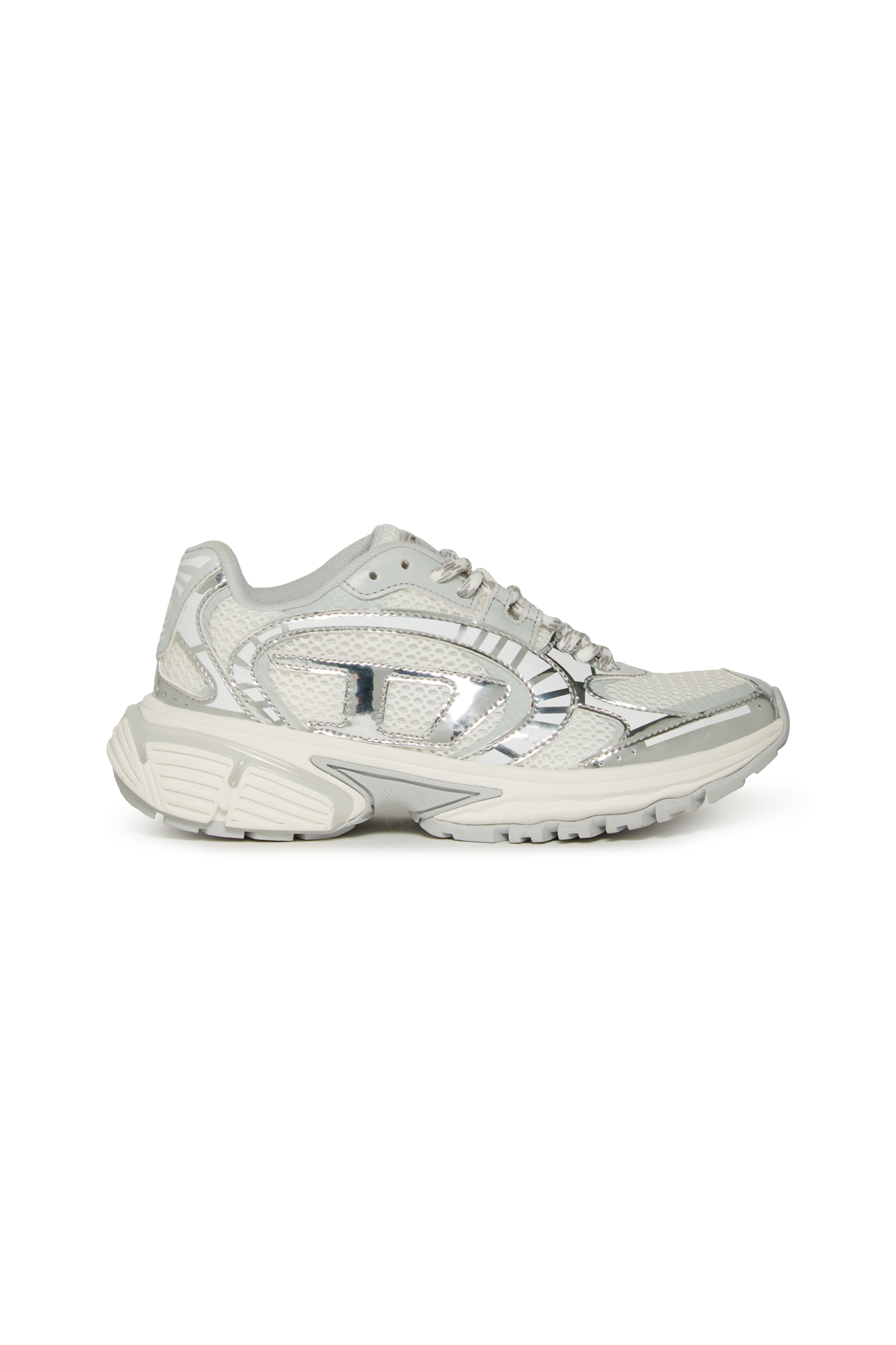 Diesel - S-PRO-V-DENSE LOW, Unisex S-Pro-V-Dense - Sneakers aus Nylon mit Oval D Logo in Weiß/Silber - 1