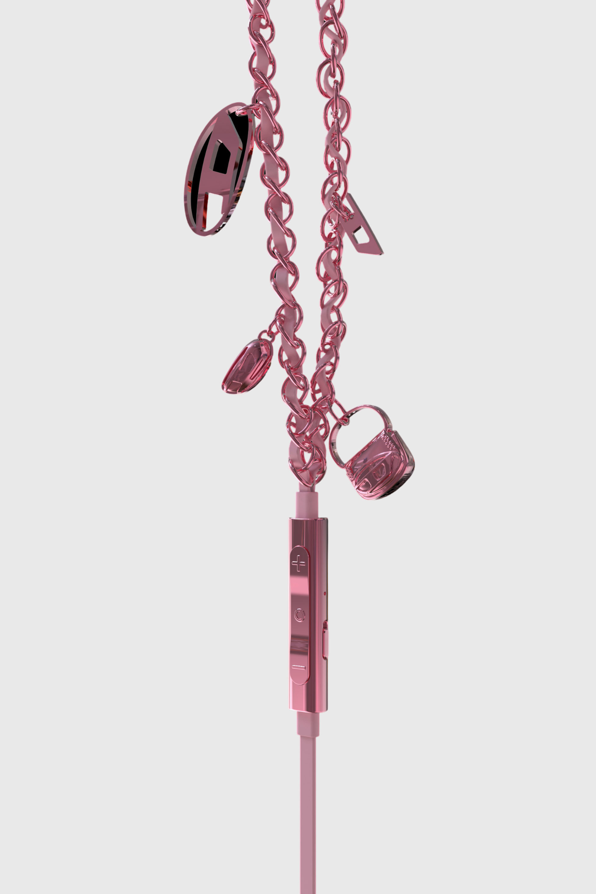 Diesel - 60688 WIRED EARBUDS WIRED EARBUDS, Unisex Rosa wired earbuds und charms in Rosa - 2