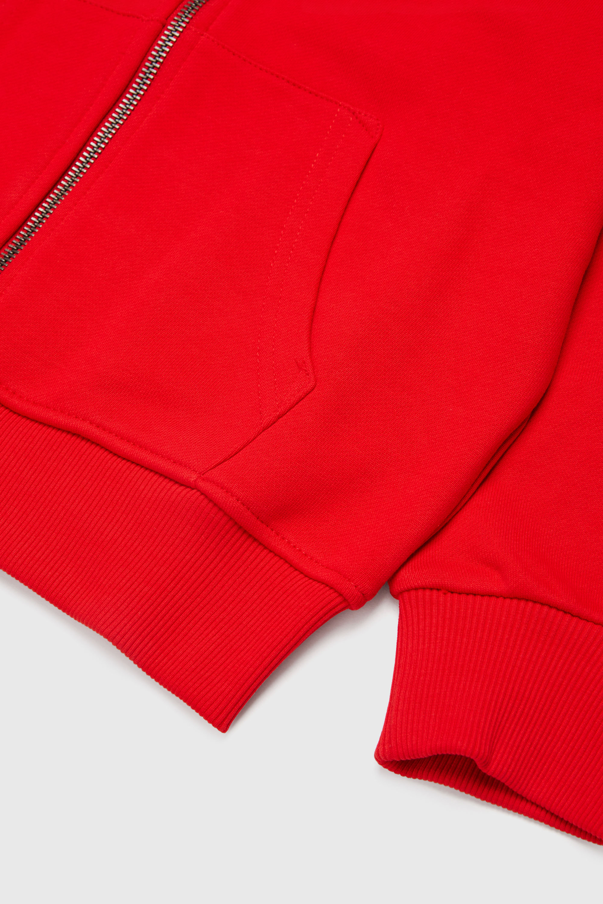 Diesel - SVELLYZIP OVER, Herren Sweatshirt mit Rei&szlig;verschluss und zweifarbigem Oval D Print in Rot - 4
