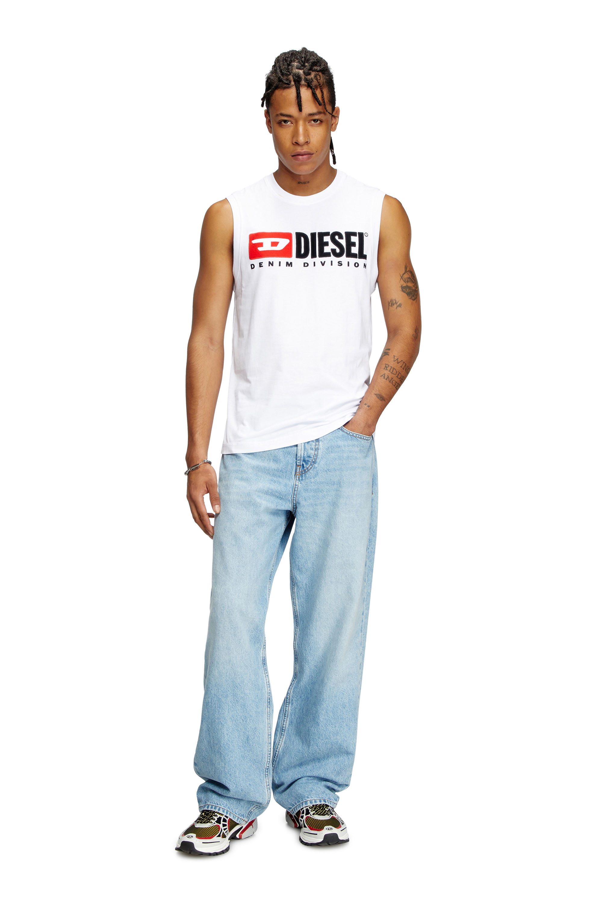 Diesel - T-ISCO-DIV, Herren Tanktop mit Logo-Print vorn in Weiß - 2