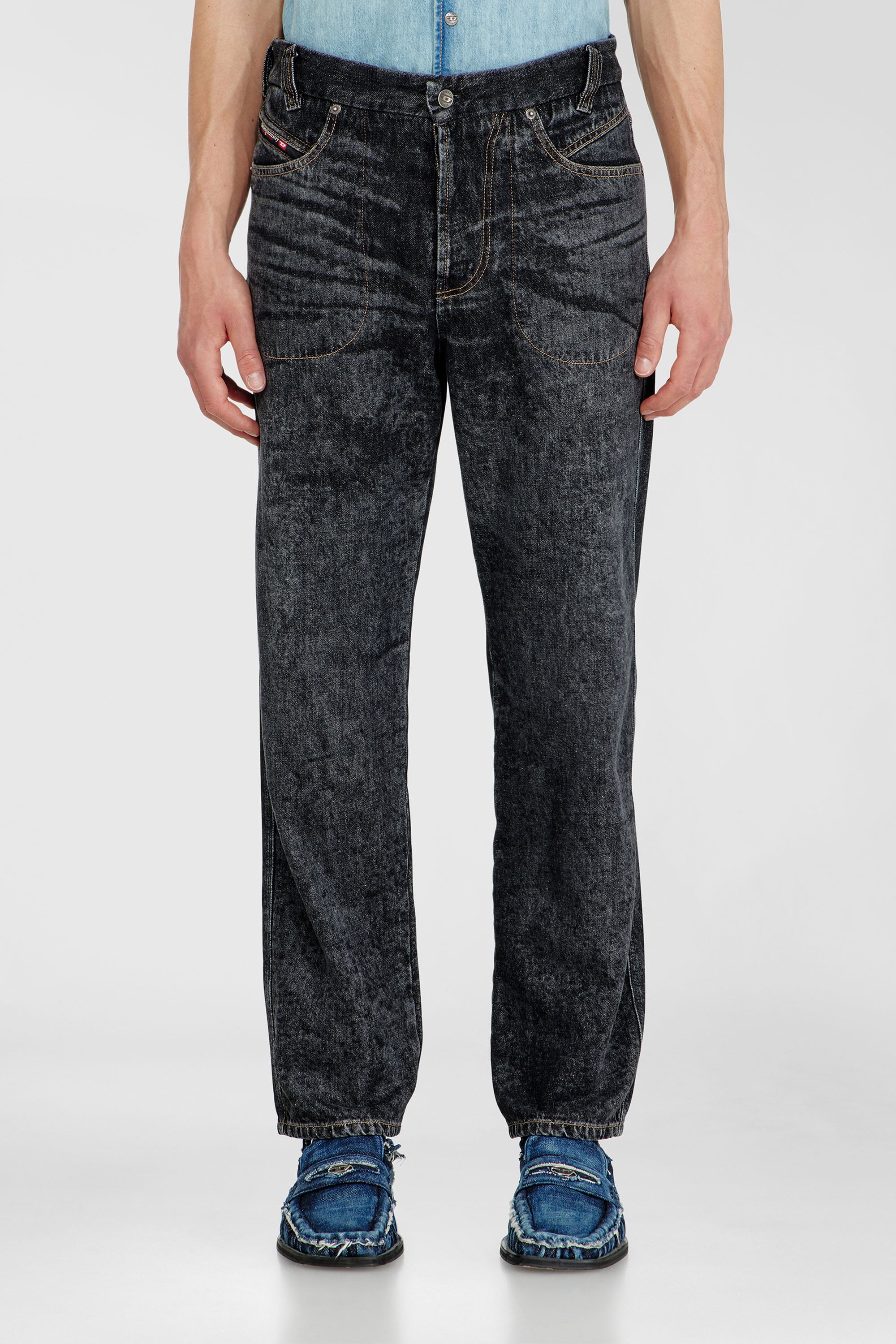 Diesel - Herren Relaxed Jeans D-Marcus 09Q24, Schwarz/Dunkelgrau - 1