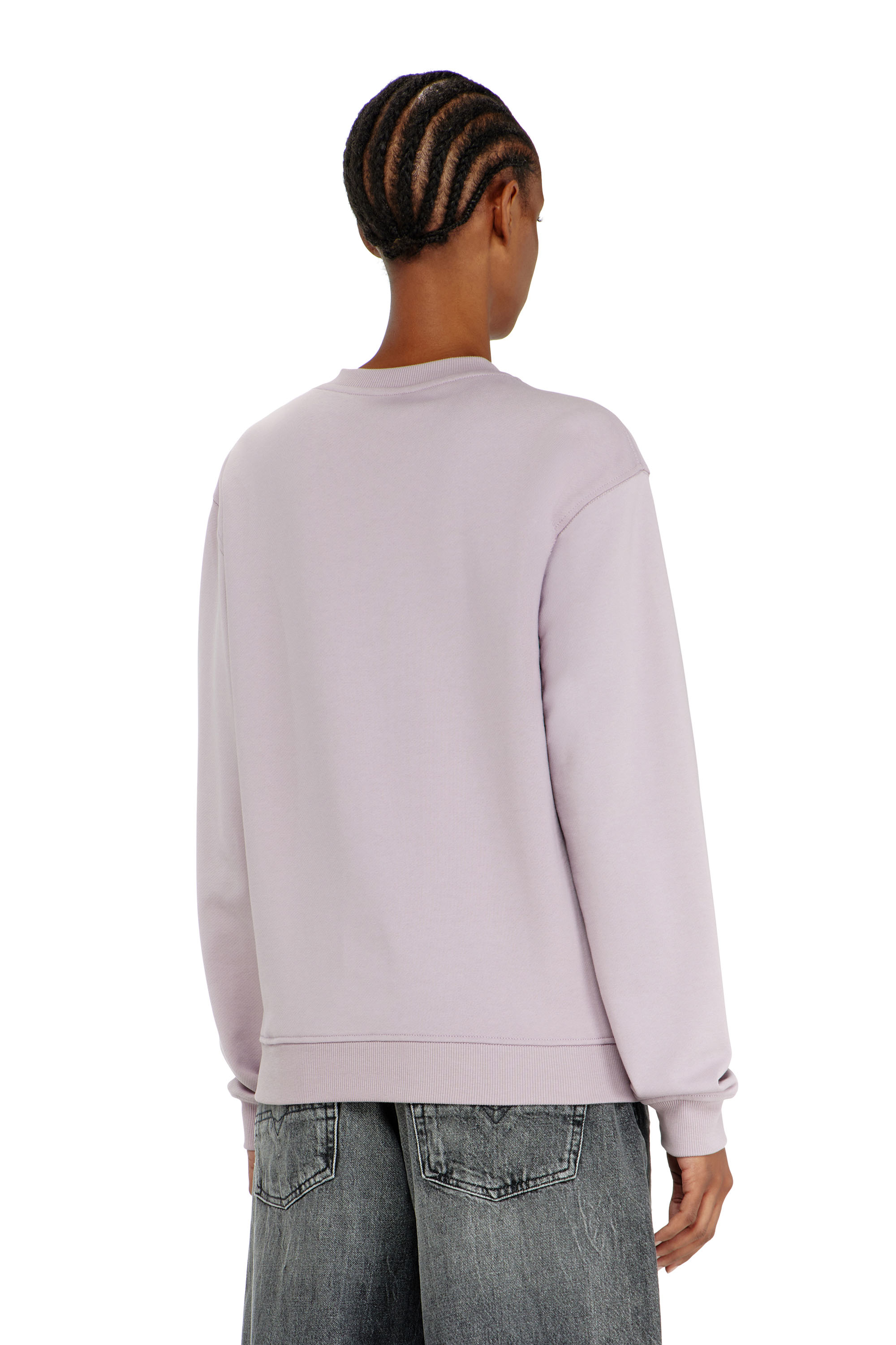 Diesel - F-NORMY-OD, Damen Baumwollsweatshirt mit ovaler D-Stickerei in Lila - 4