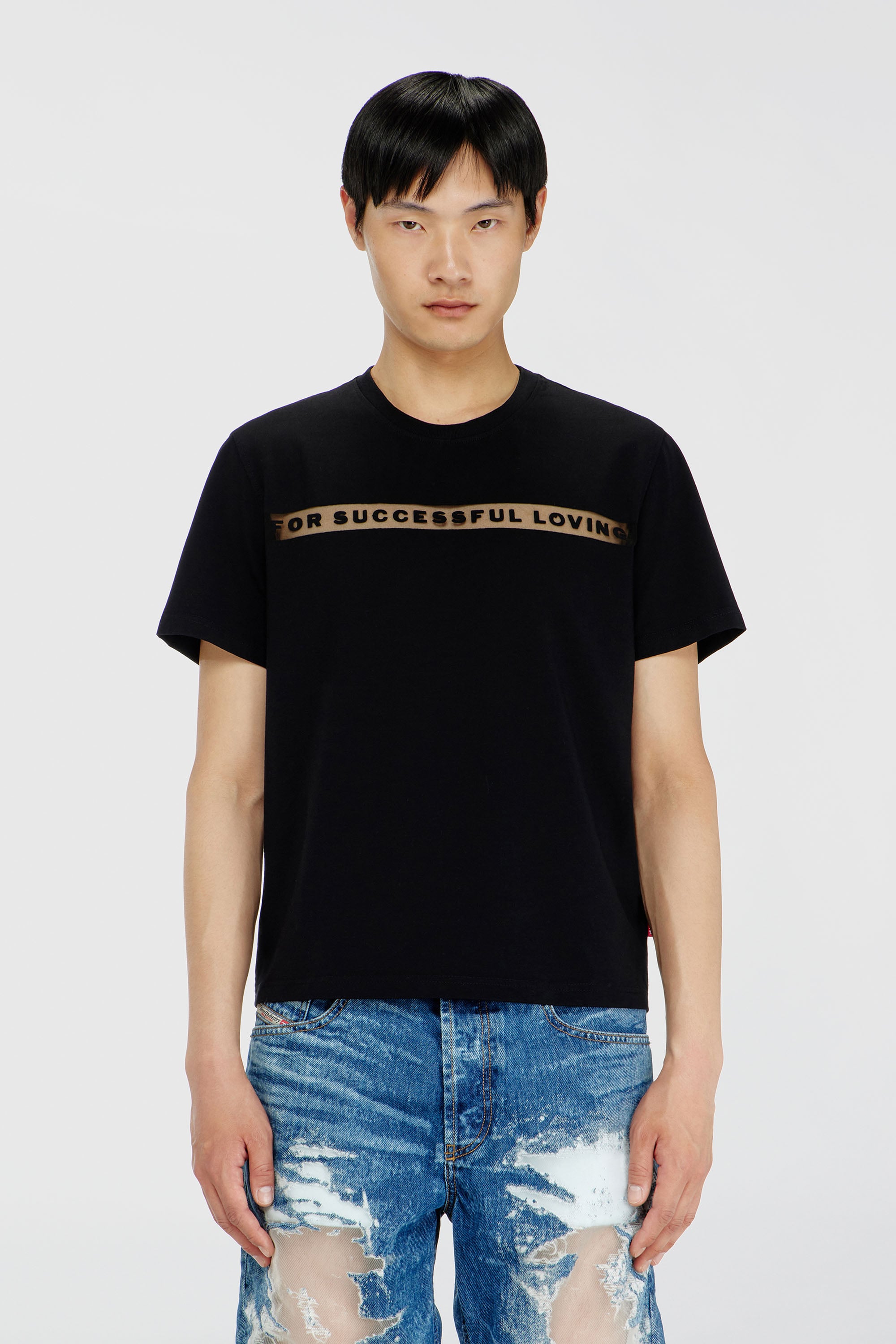 Diesel - PR-T-NOTS-CHI-R, Unisex T-Shirt mit For Successful Loving Logo in Schwarz - 2