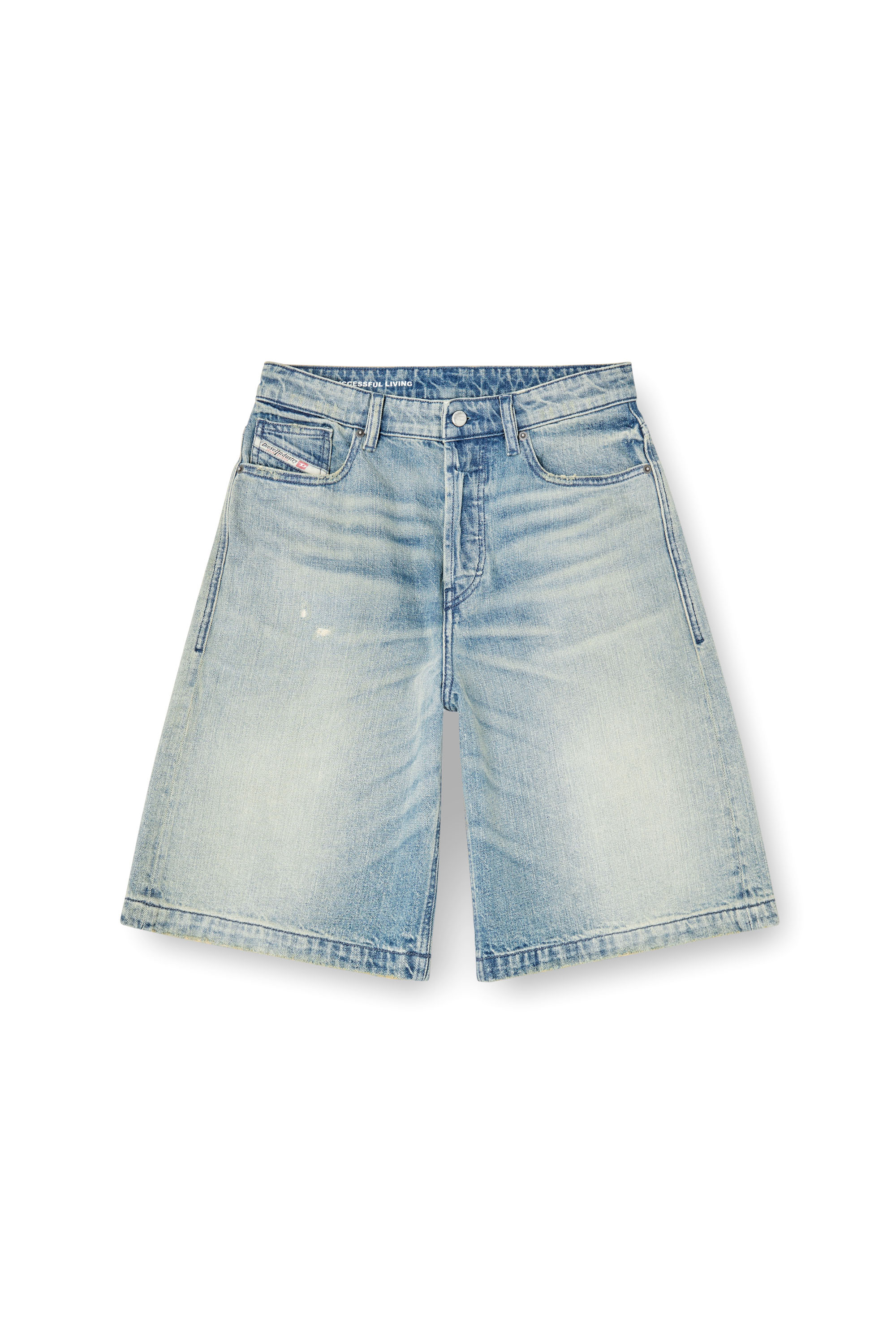 Diesel - DE-SIRE-SHORT, Damen Shorts aus vielgetragenem Denim in Hellblau - 3