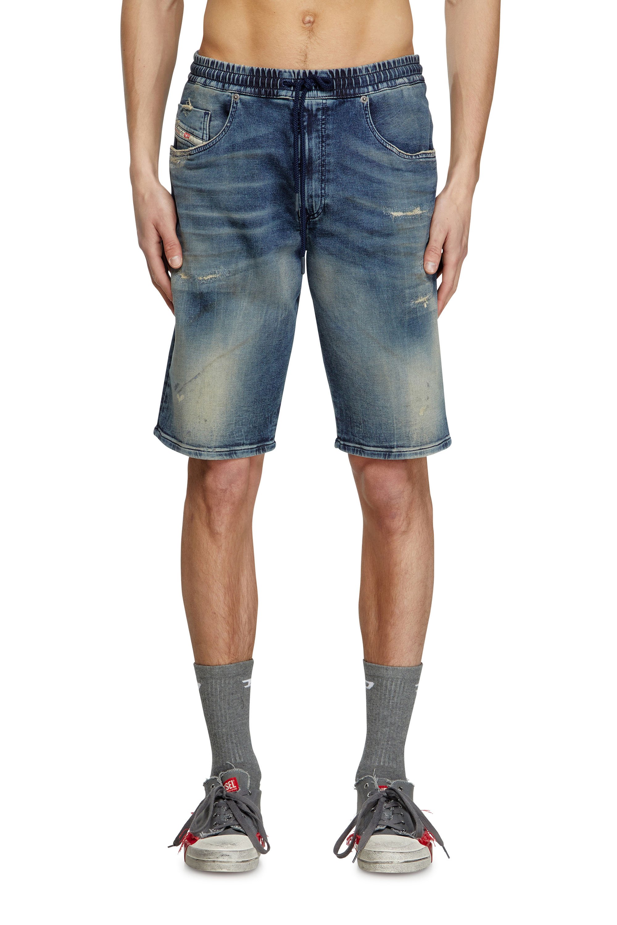 Diesel - 2033 D-KROOLEY-SHORT JOGG, Herren Chinoshorts aus JoggJeans in Dunkelblau - 1