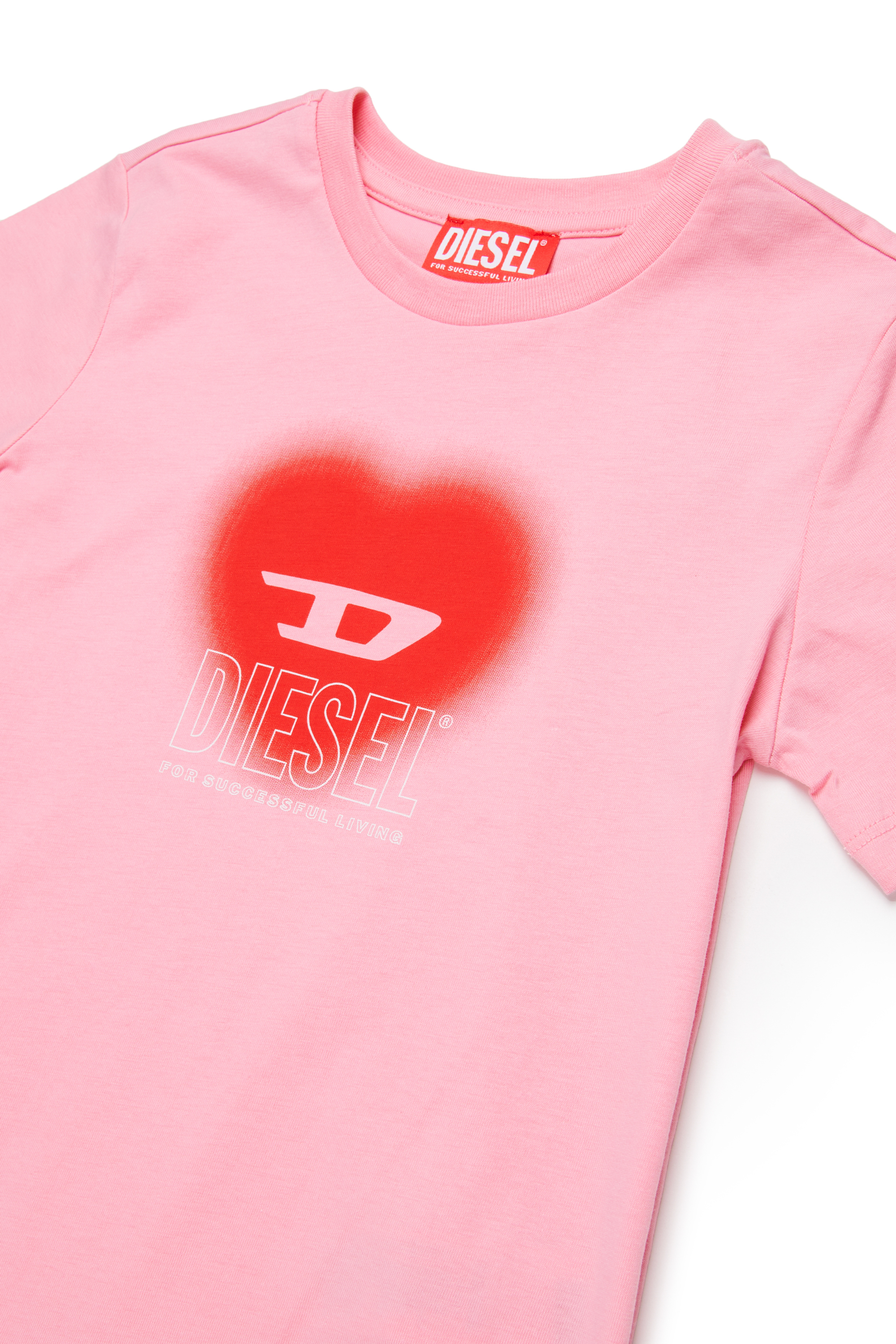 Diesel - TCUORE, Damen T-Shirt mit Herz-Logo in Rosa - 3