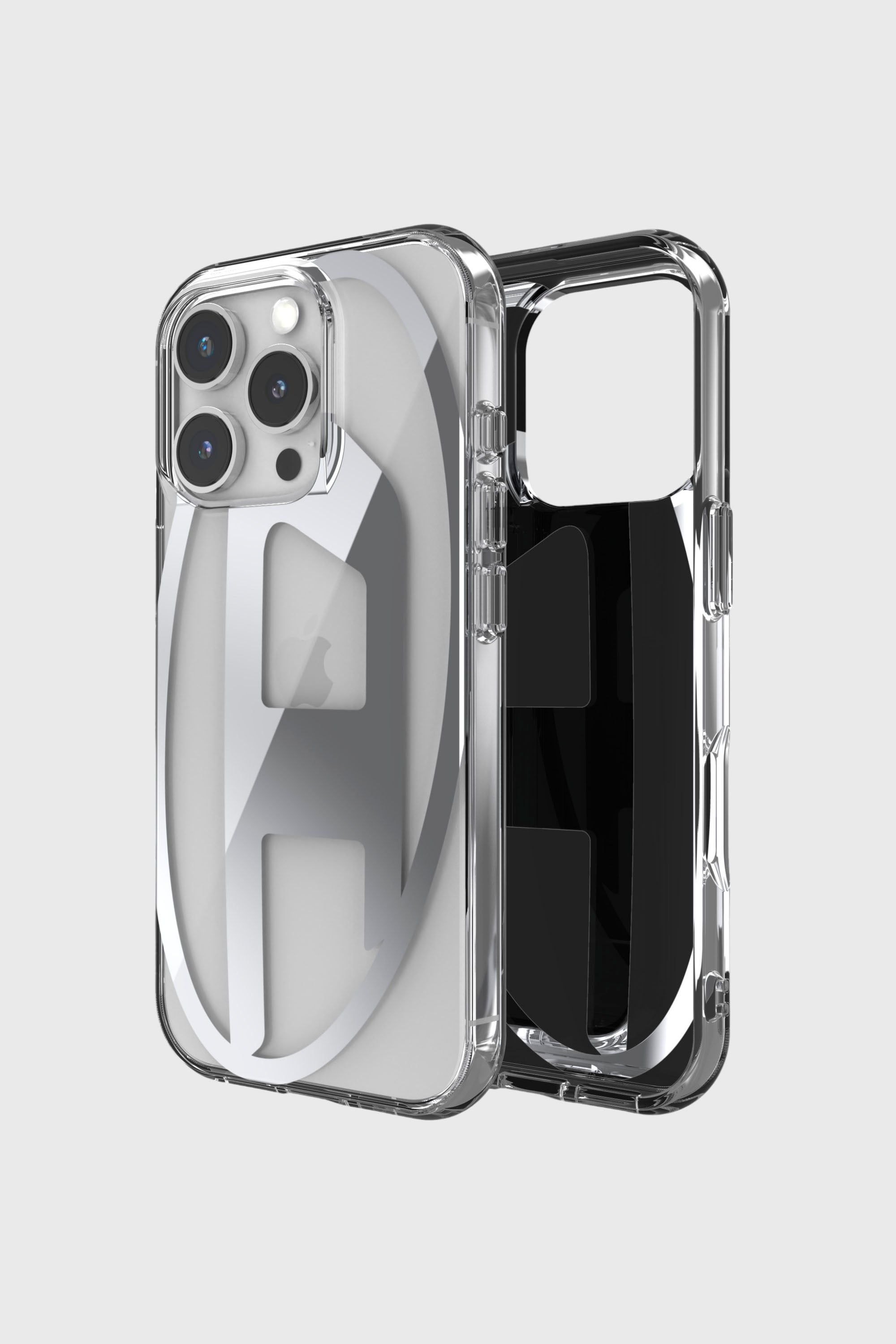 Diesel - 60140 AOP CASE, Unisex Oval D Mirror Case for iP 16 Pro in Silber - 1