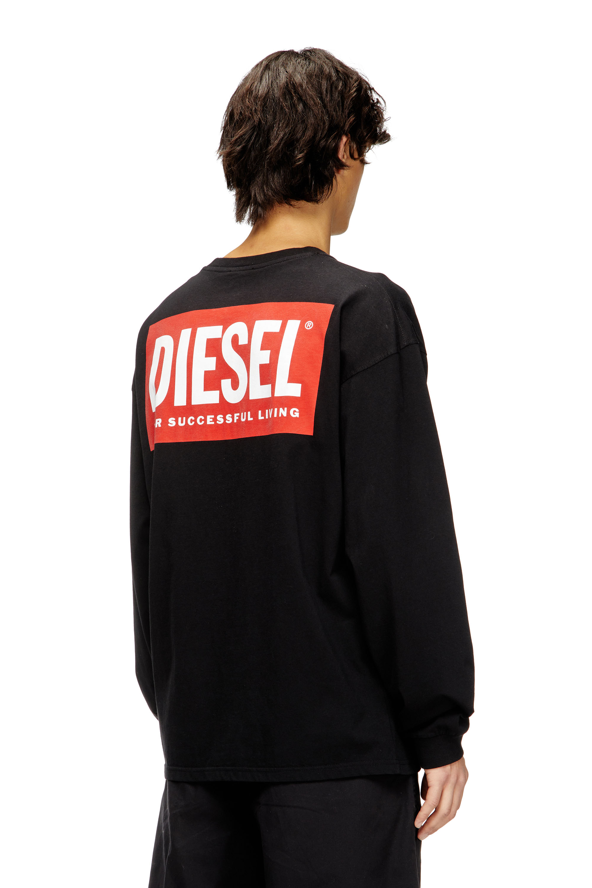 Diesel - T-BOXT-LS-BISK, Herren Lässig geschnittenes Langarm-T-Shirt mit Diesel-Logos in Schwarz - 4