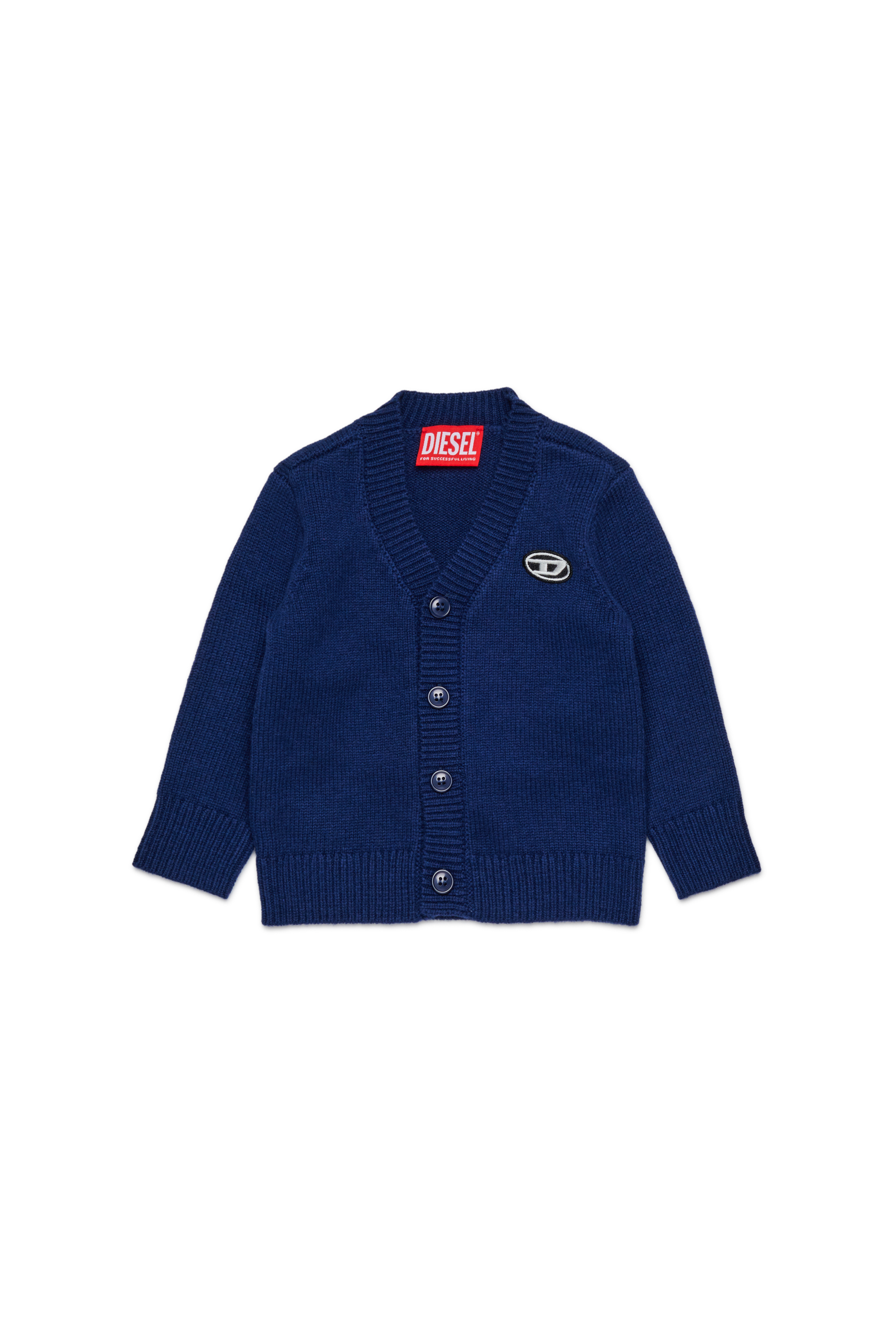 Diesel - KLONCARDIGANB, Unisex Cardigan aus Wollmischung in Blau - 1