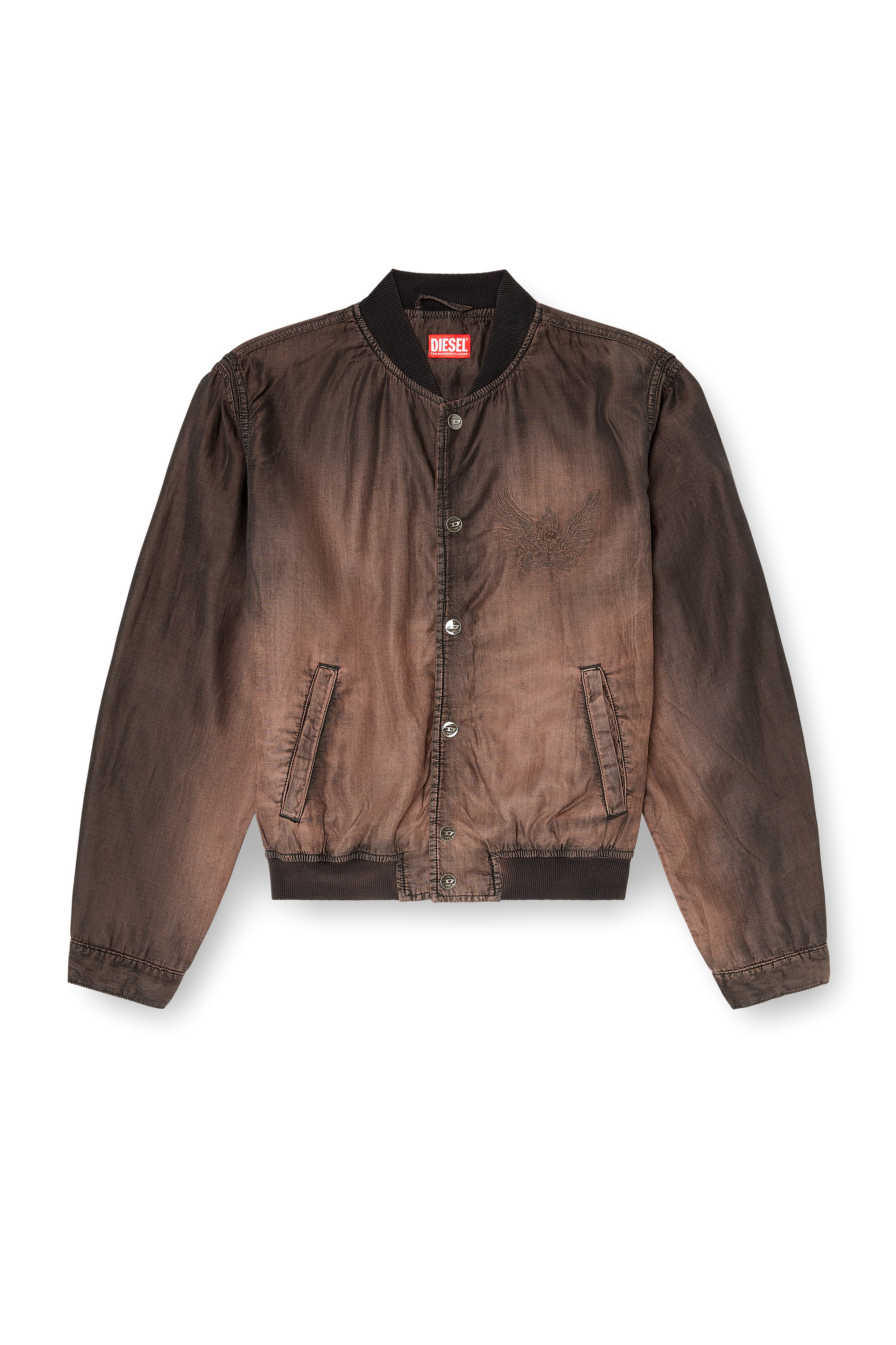 Diesel - D-BELMOR-S, Man's Bomber jacket in fluid coated denim in null - 3