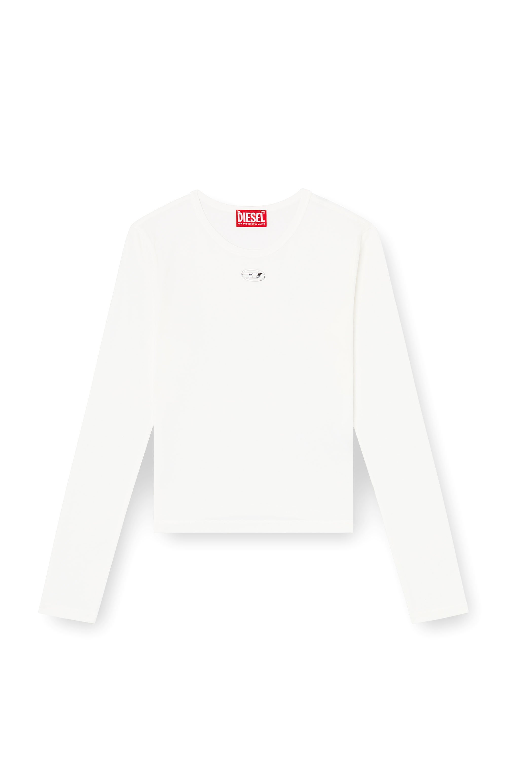 Diesel - T-UNCUTIESLONG-LS-OD, Woman's Cotton sweater with Oval D logo in null - 3