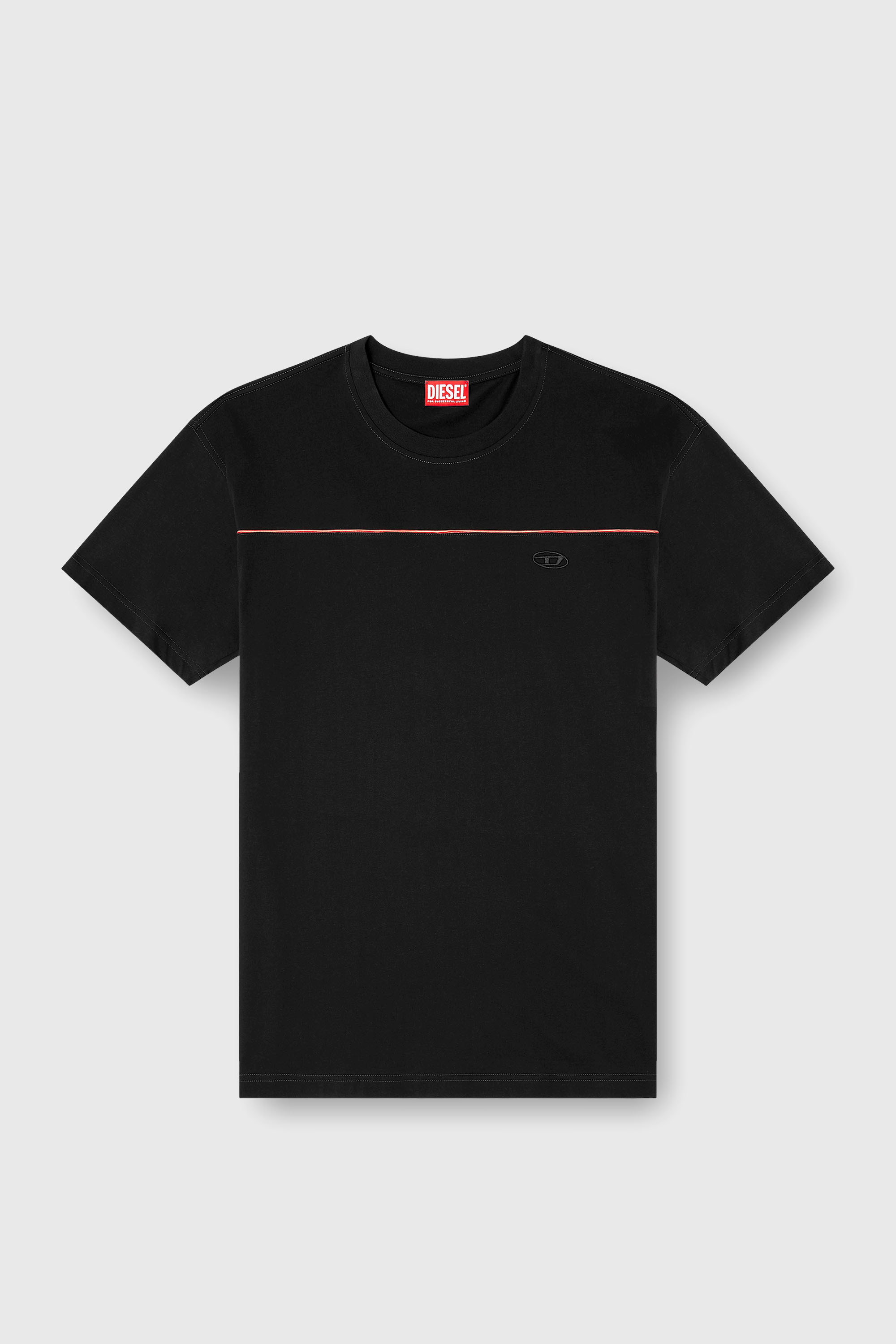 Diesel - T-NORM-PIPING, Herren T-Shirt mit kontrastierenden Paspeln in Schwarz - 2
