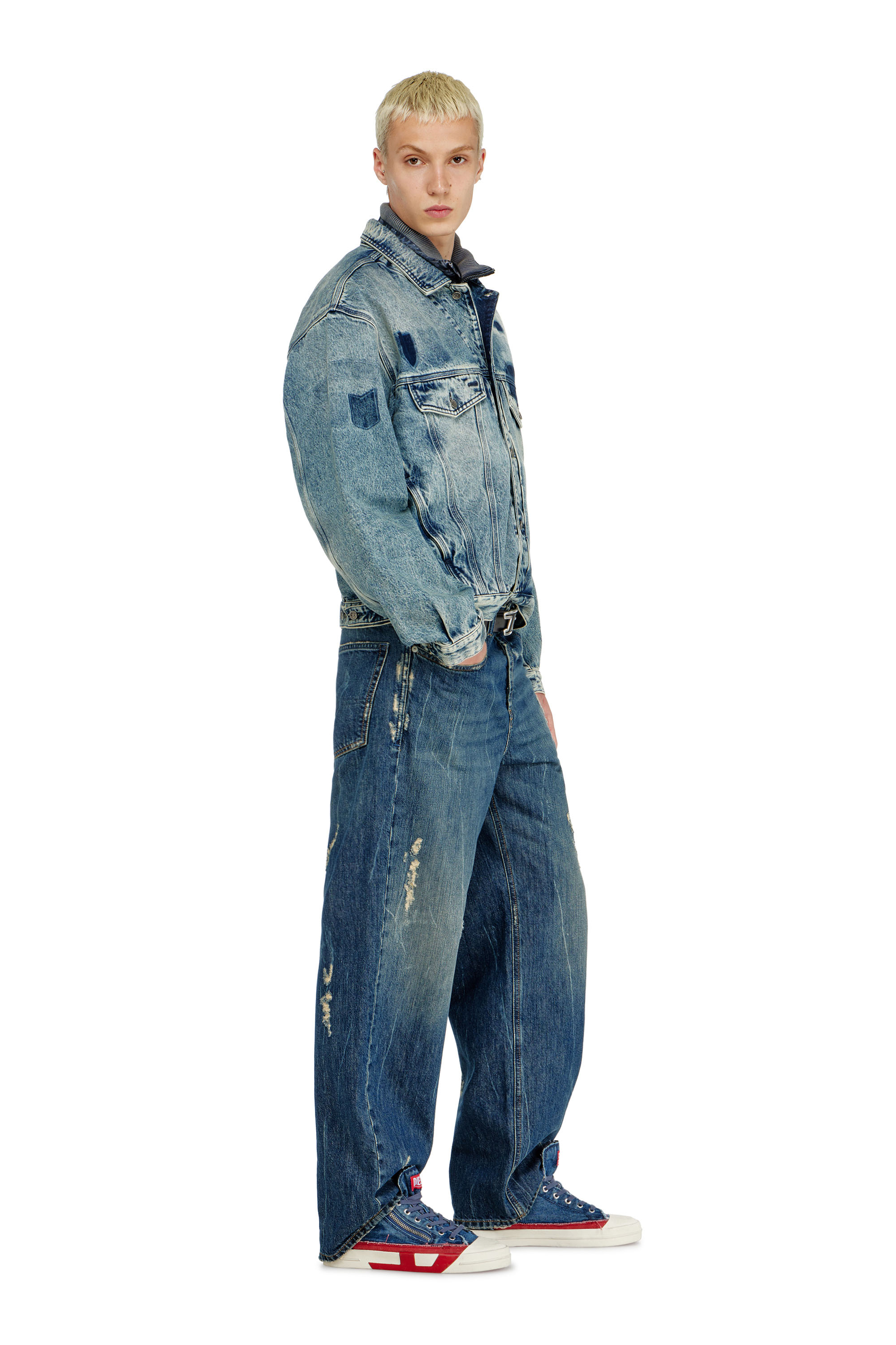 Diesel - Herren Relaxed Jeans 2001 D-Macro 09Q28, Mittelblau - 2