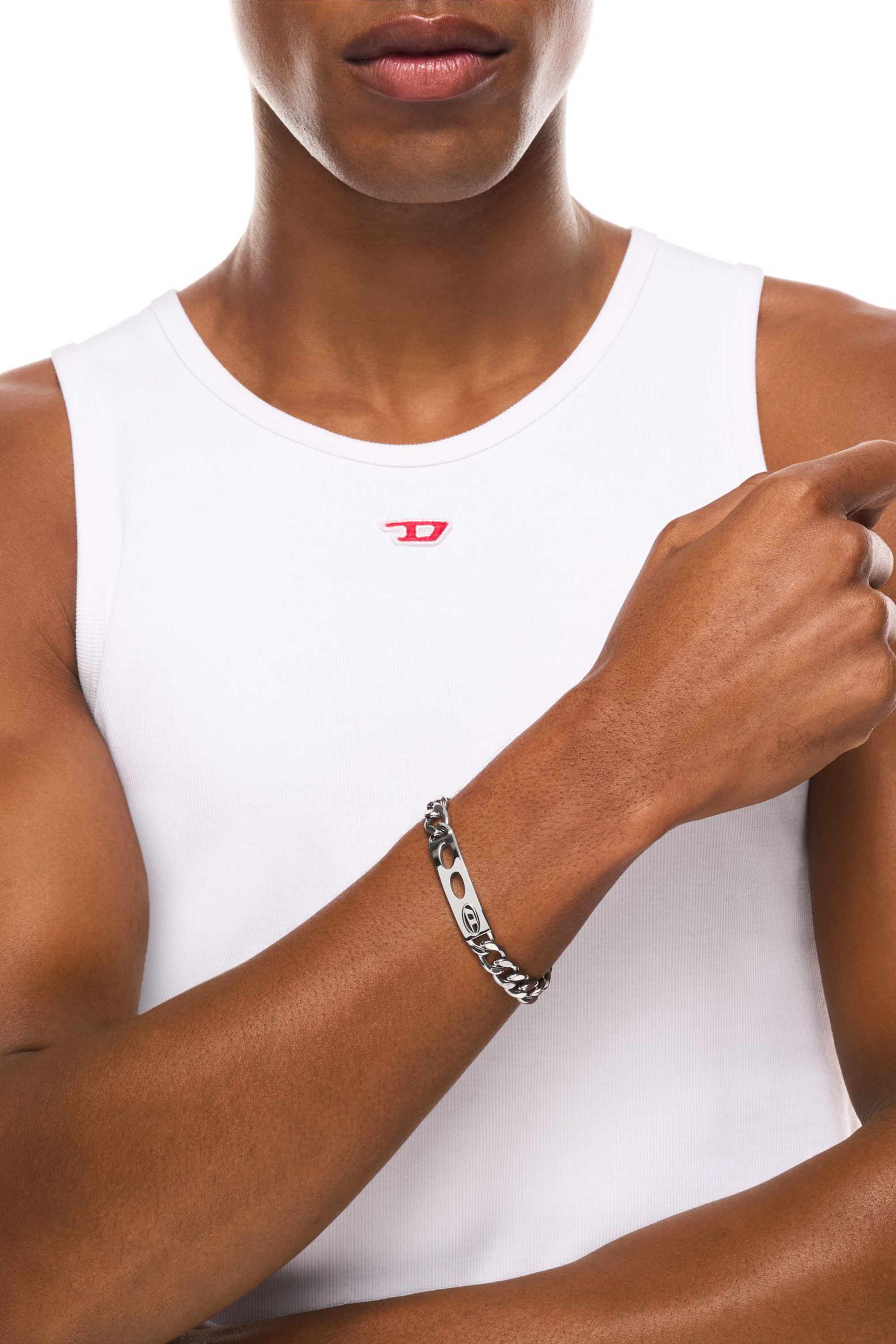 Diesel - DX166340 JEWELLERY, Unisex Edelstahl-ID-Armband in Silber - 4