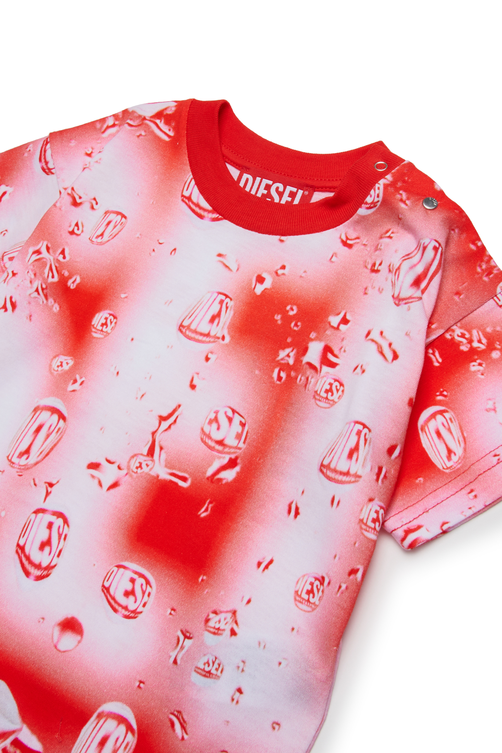 Diesel - TITLIB, Unisex Baumwoll-T-Shirt mit Allover-Print in Rot - 3