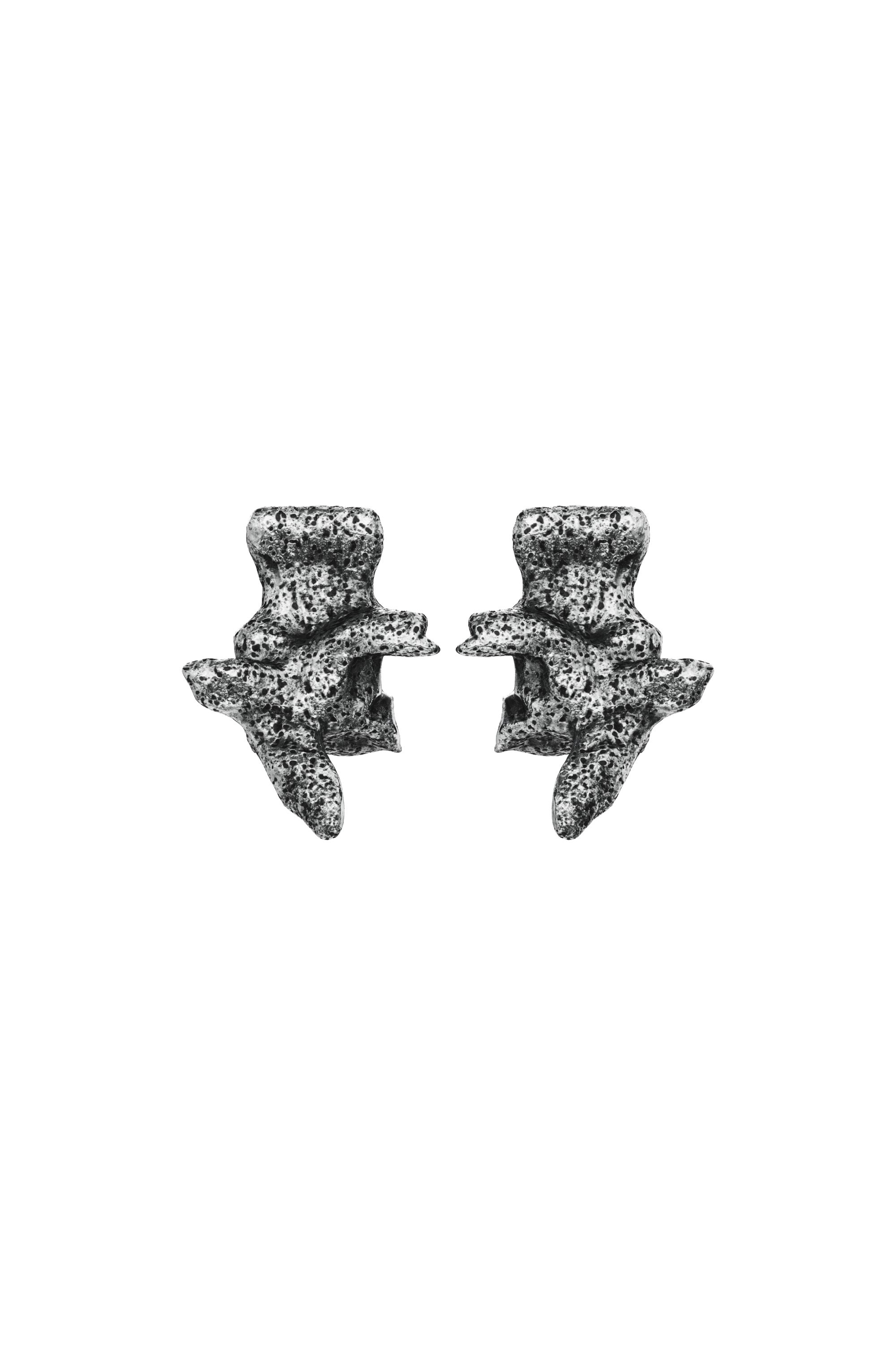 Diesel - DX1710040 JEWELLERY, Unisex Ohrstecker in silberfarben mit Nieten in Dunkelgrau - 2