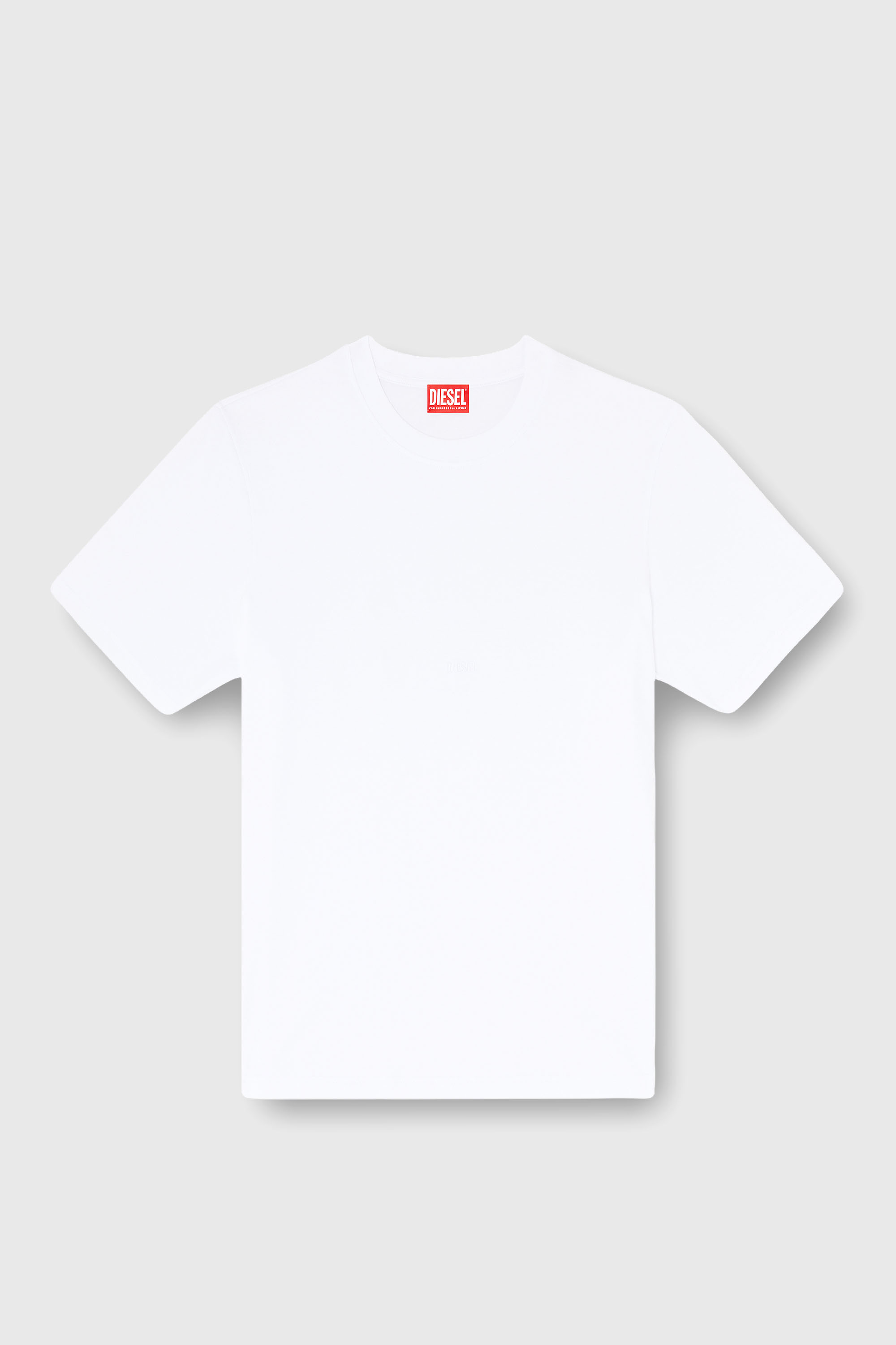 Diesel - T-ADJUST-AA2, Herren T-Shirt aus Baumwoll-Interlock mit Logo-Stickerei in Wei&szlig; - 2