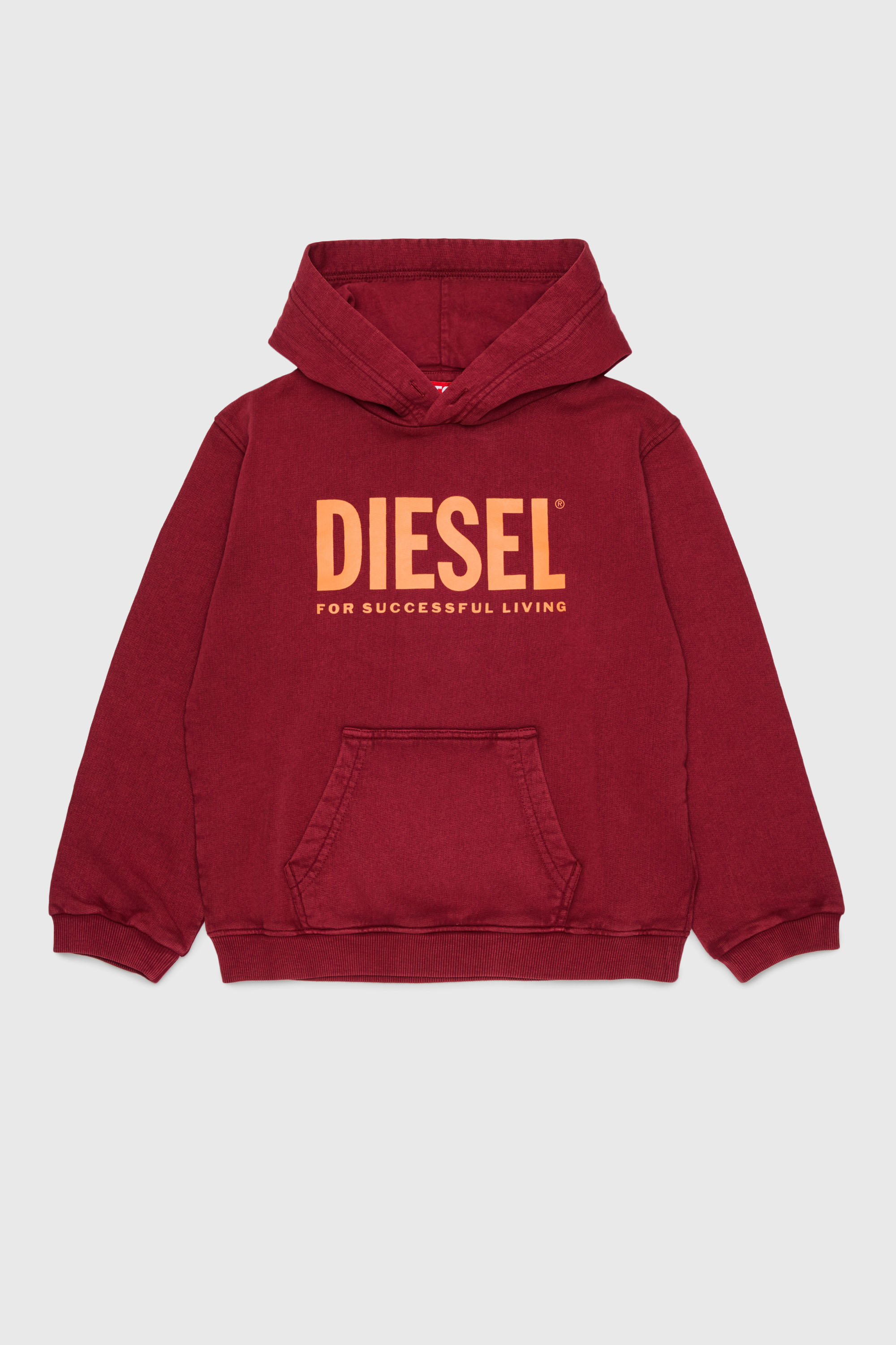 Diesel - STISEL OVER, Man's Hoodie with maxi logo print in Red - 1